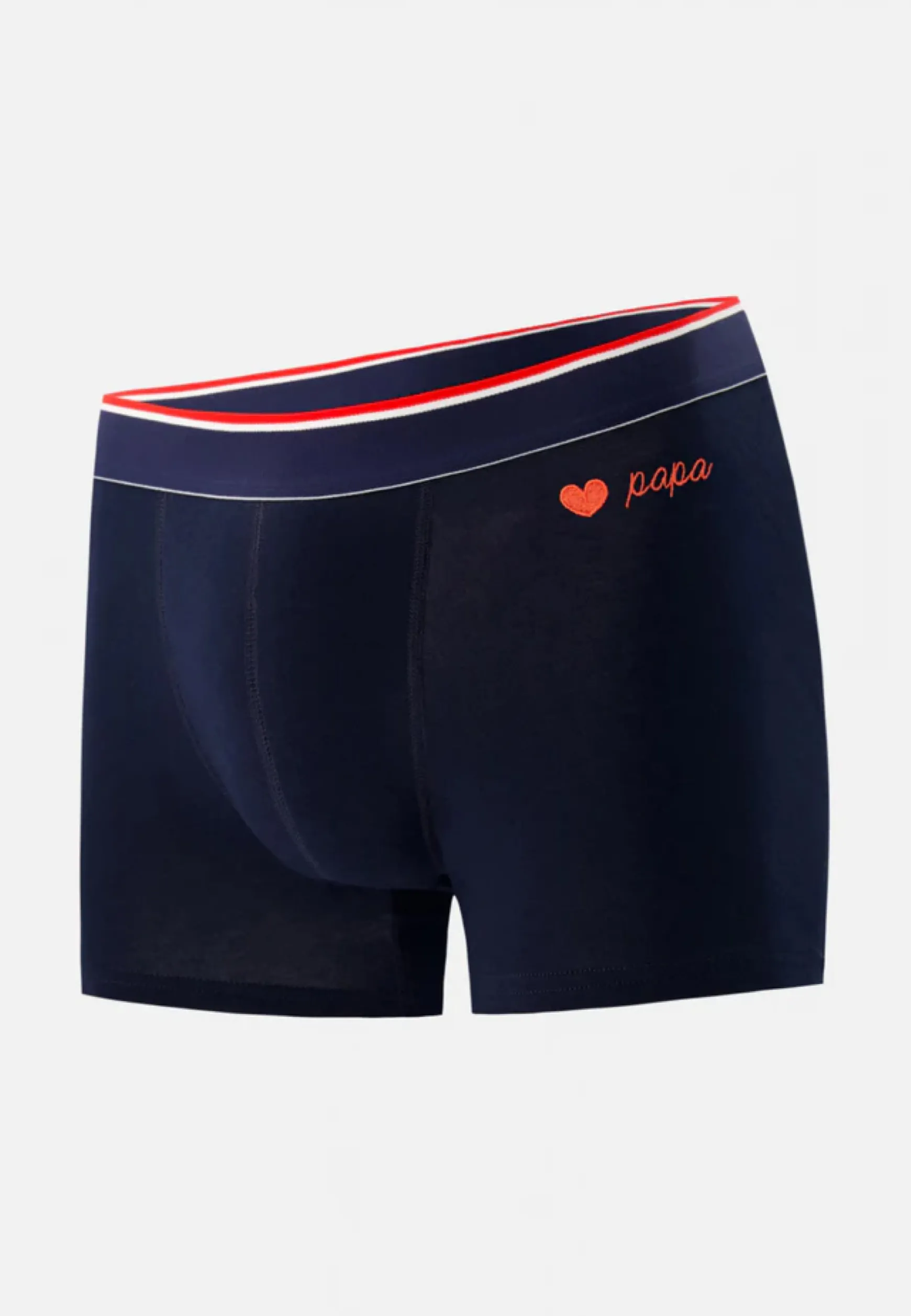 Le slip français Boxer en coton brodé-Marius Marine Cœur Papa<Homme Boxers | Boxers