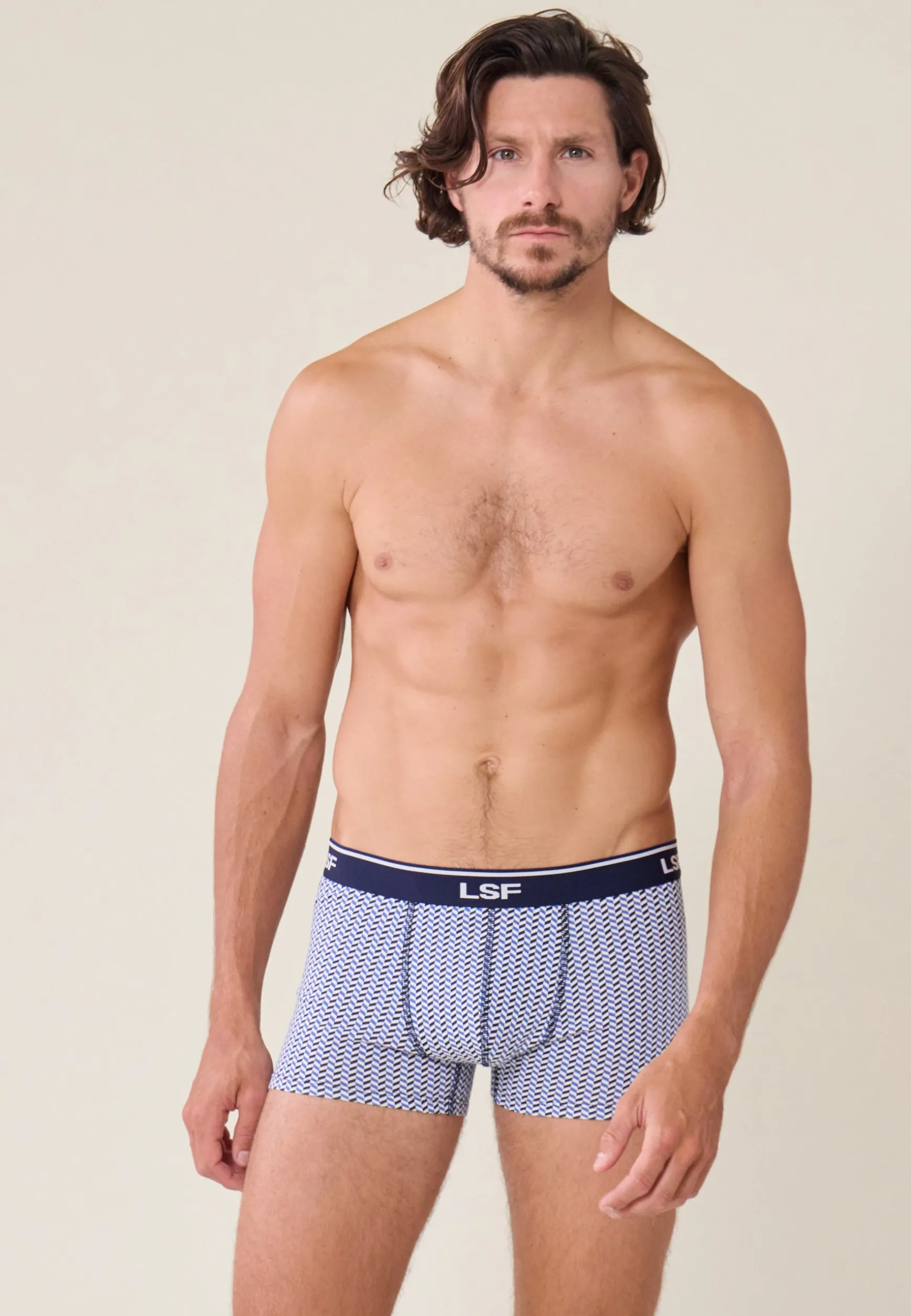 Le slip français Boxer en coton-Marius Chevron Poussière<Homme Boxers | Boxers