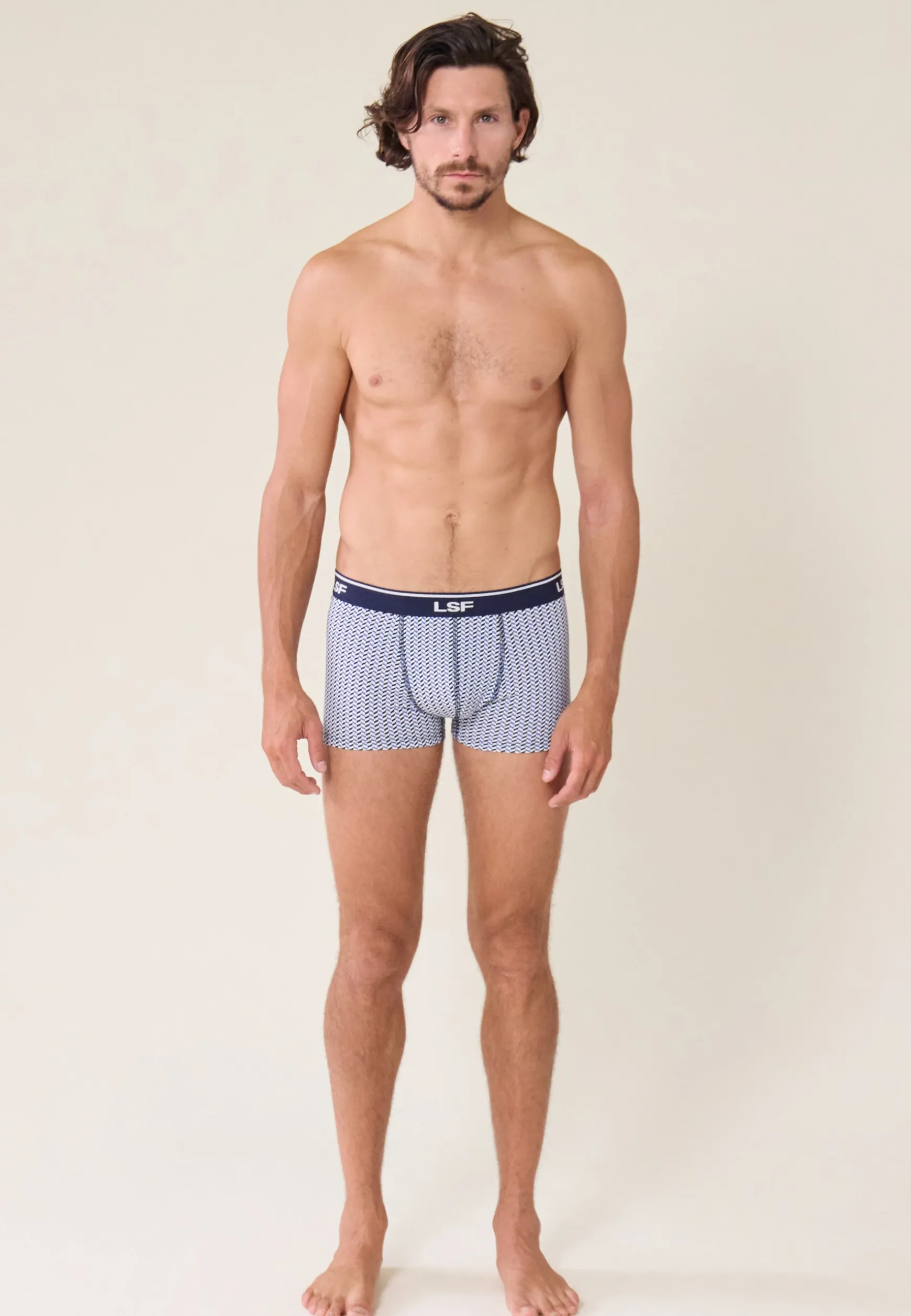 Le slip français Boxer en coton-Marius Chevron Poussière<Homme Boxers | Boxers