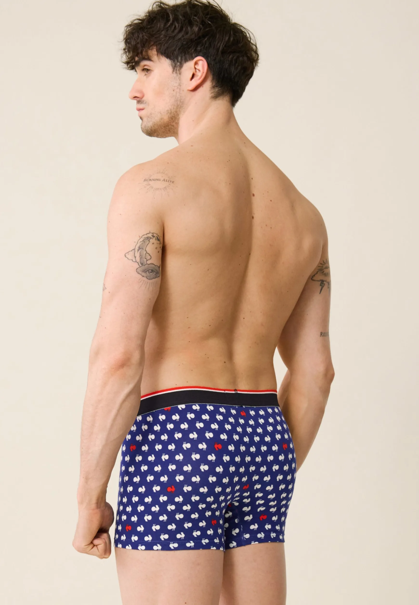 Le slip français Boxer en coton-Marius Coq Blanc Rouge XV de France<Homme Sous-Vêtements De Sports | Boxers