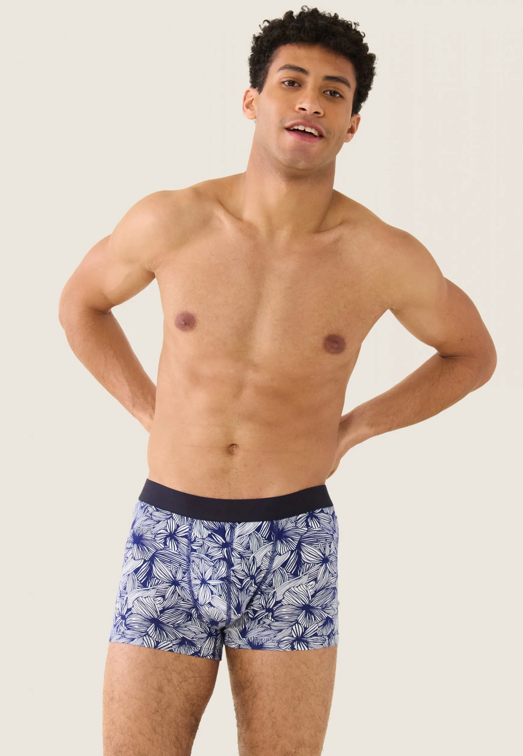 Le slip français Boxer en coton-Marius Imprimé Sylve Acier<Homme Boxers | Boxers