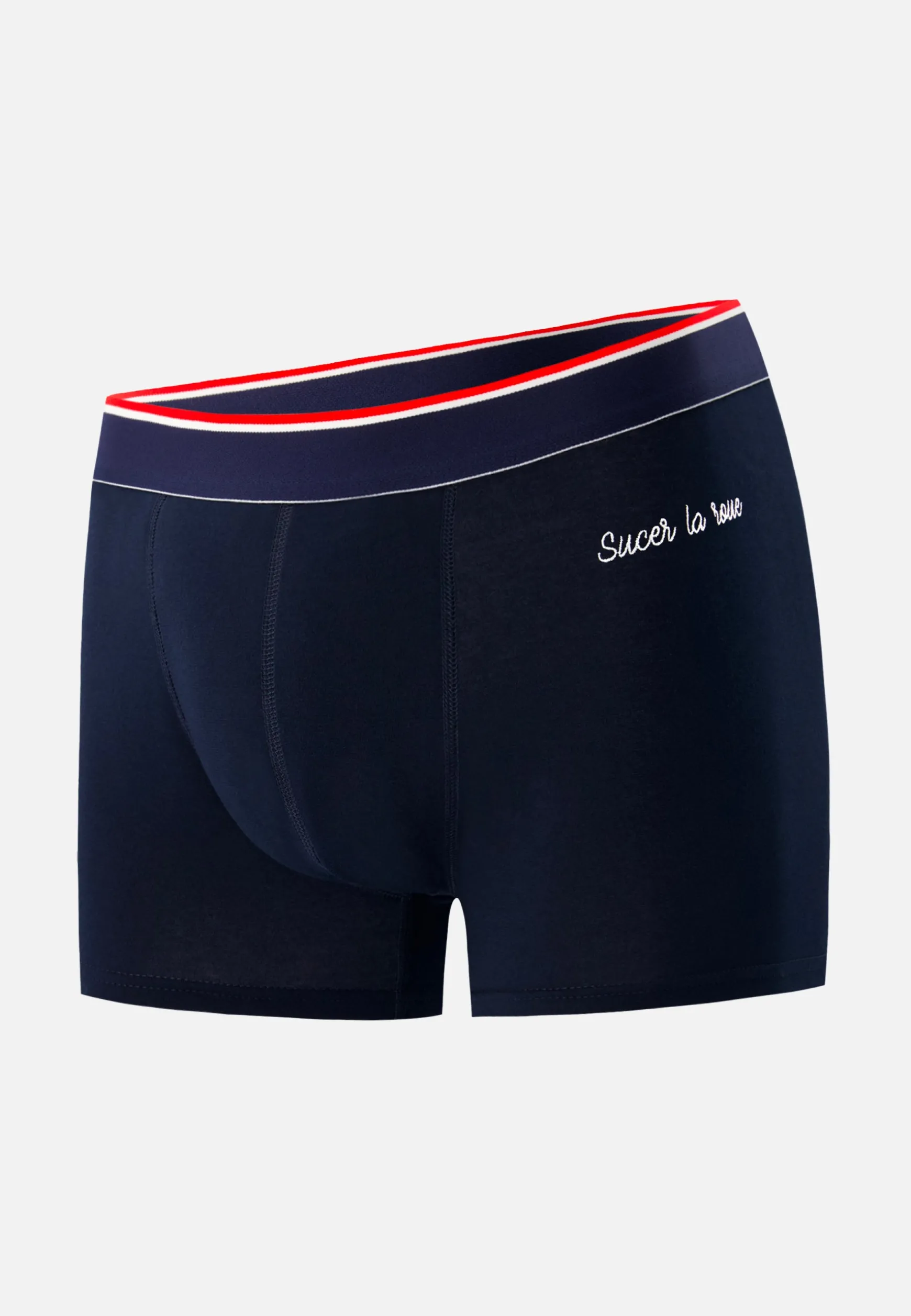 Le slip français Boxer en coton-Marius Marine Brodé 'Sucer la roue'<Homme Boxers | Boxers