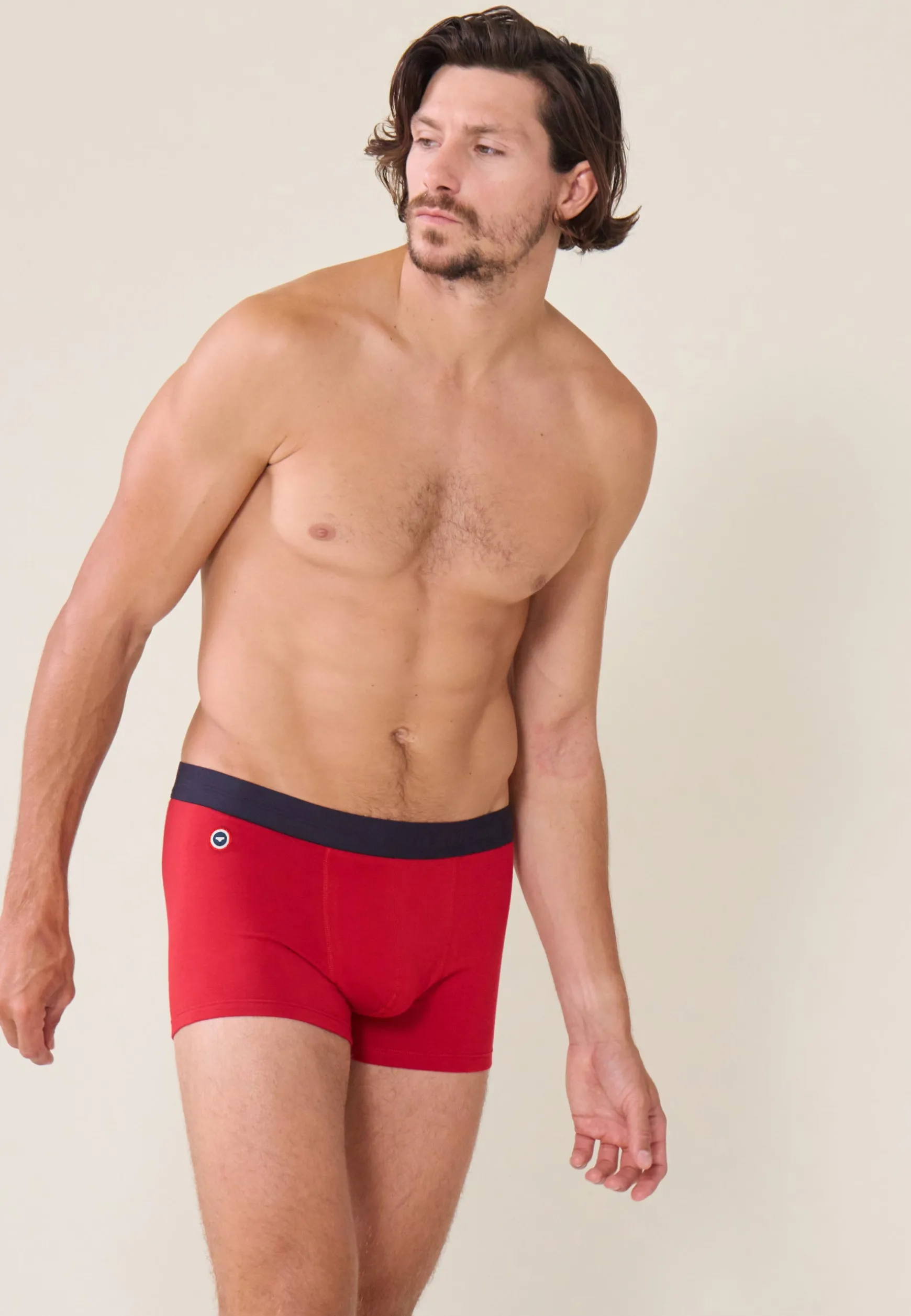 Le slip français Boxer en coton-Marius Cerise<Homme Broderie 🪡 | Boxers