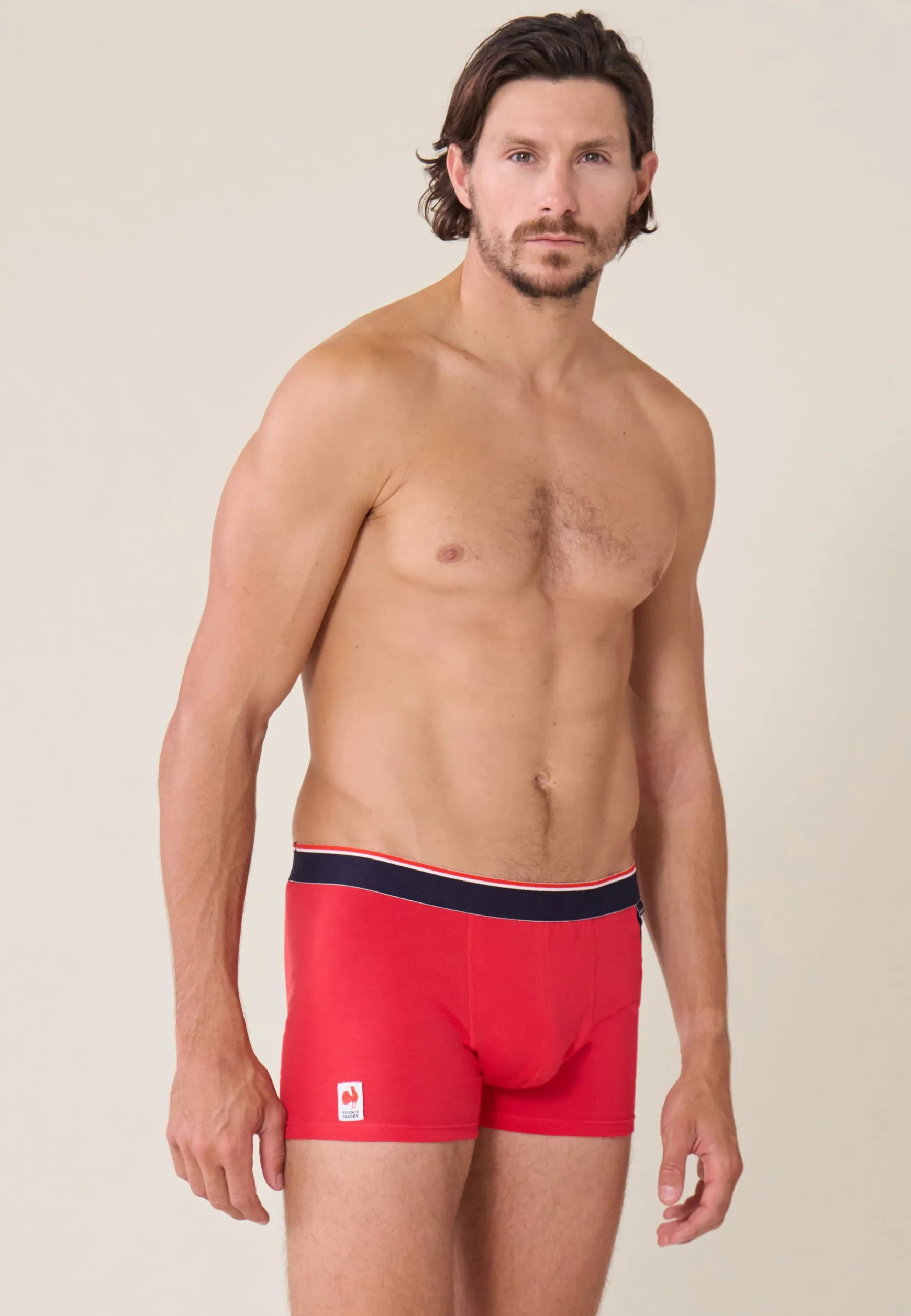 Le slip français Boxer en coton-Marius /Bleu Marine XV de France<Homme Sous-Vêtements De Sports | Boxers