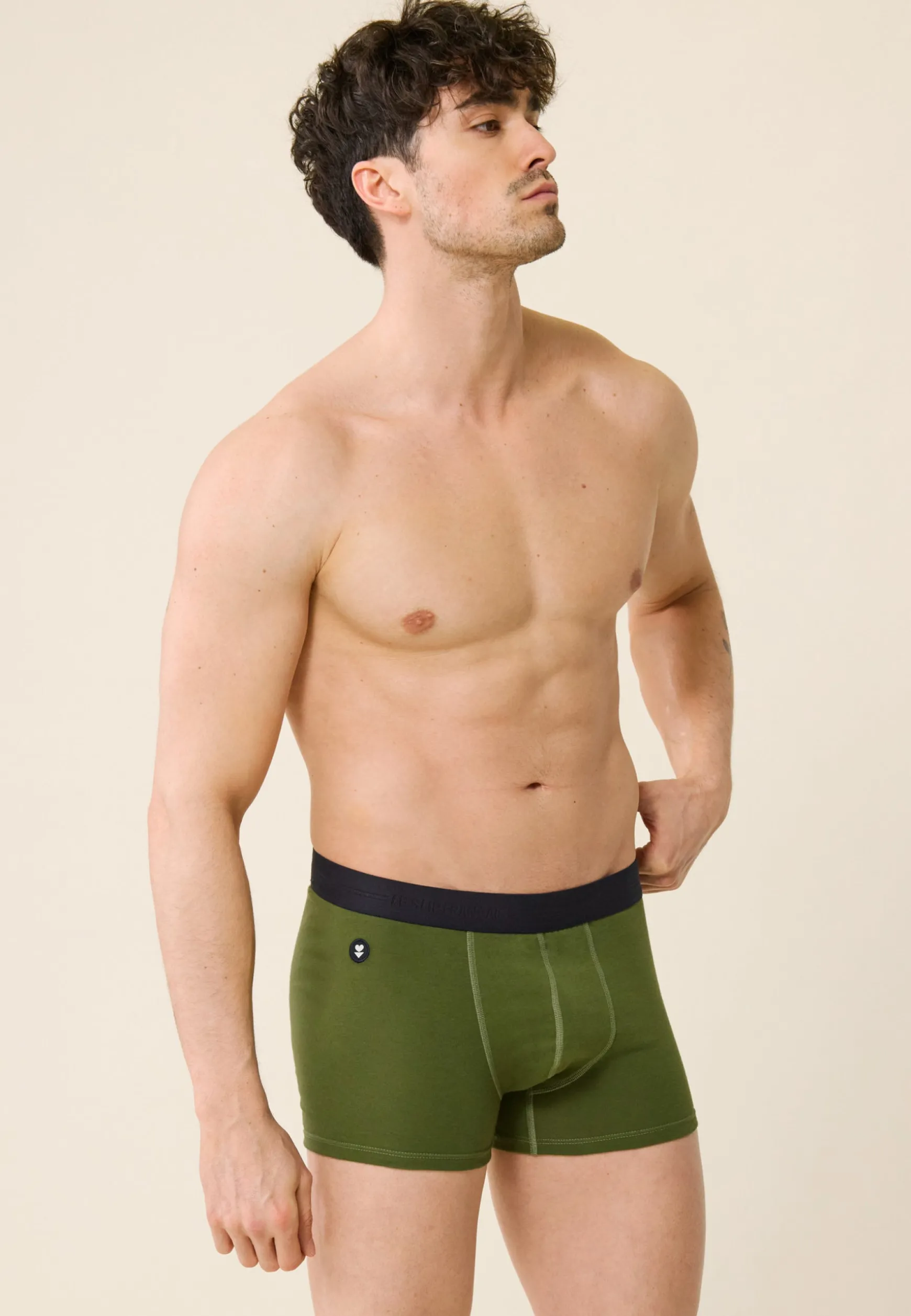 Le slip français Boxer en coton-Marius olivine<Homme Boxers | Boxers