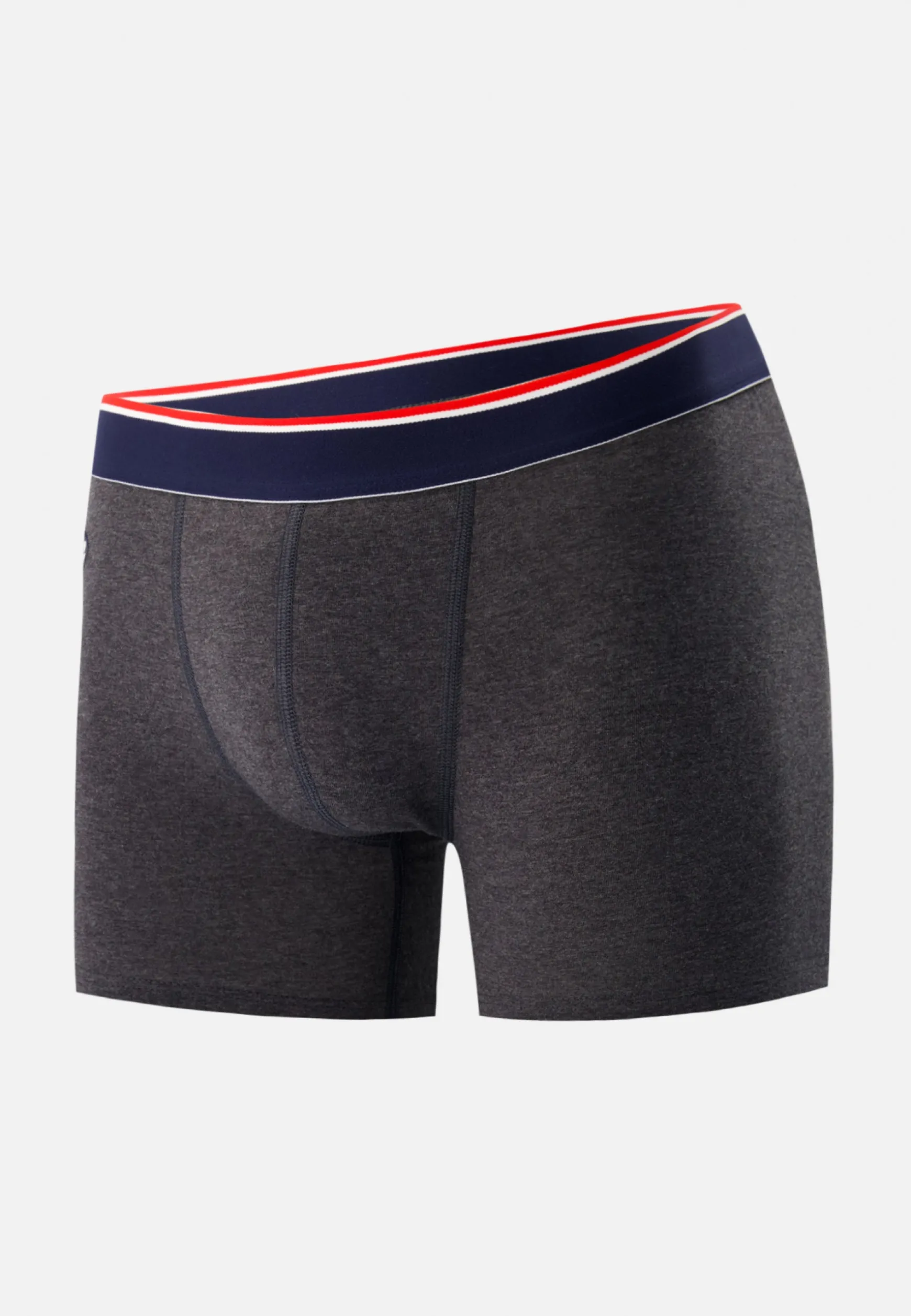 Le slip français Boxer long en coton-Michel Anthracite<Homme Broderie 🪡 | Boxers