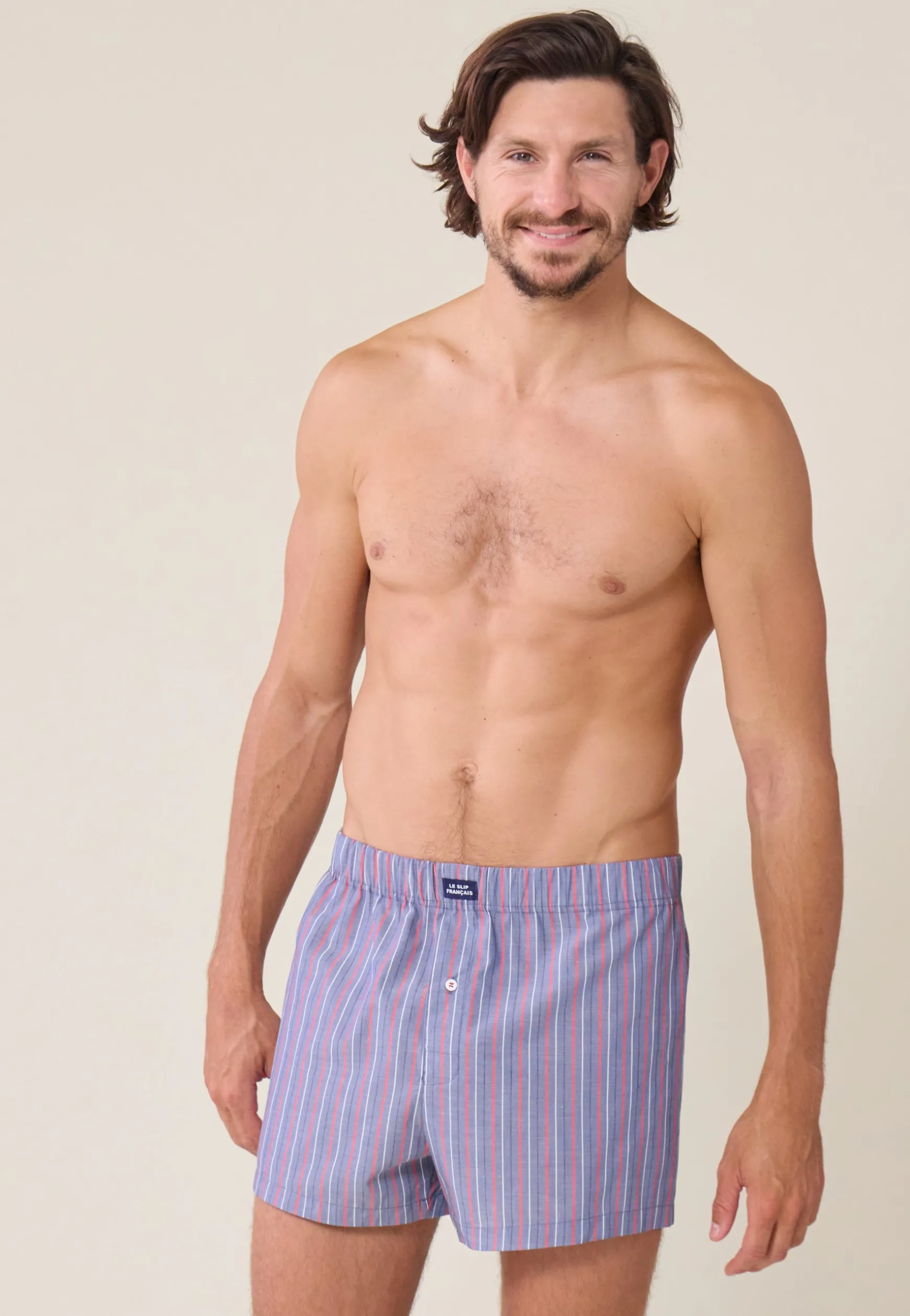Le slip français Caleçon en coton-Jacques Rayures Tricolores<Homme Caleçons | Caleçons