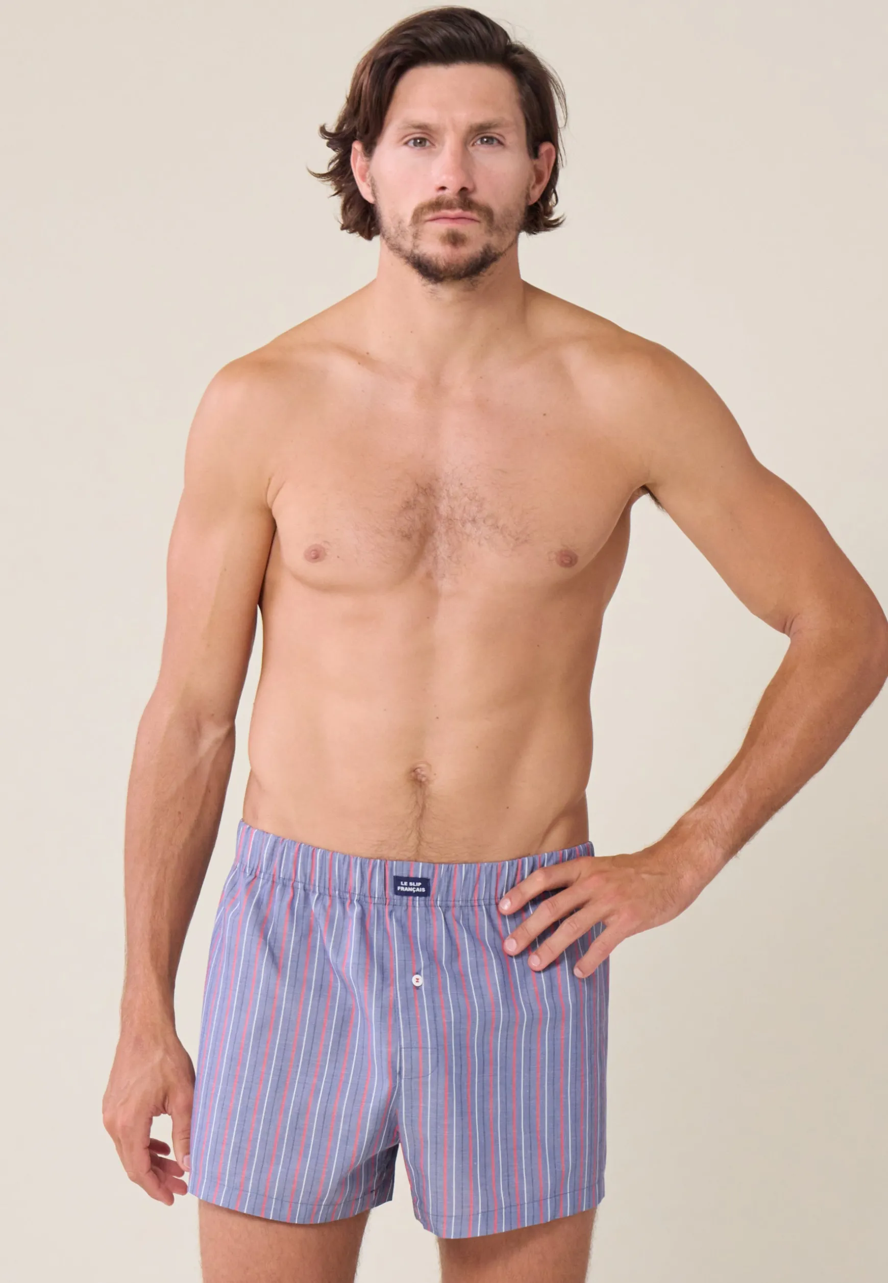 Le slip français Caleçon en coton-Jacques Rayures Tricolores<Homme Caleçons | Caleçons