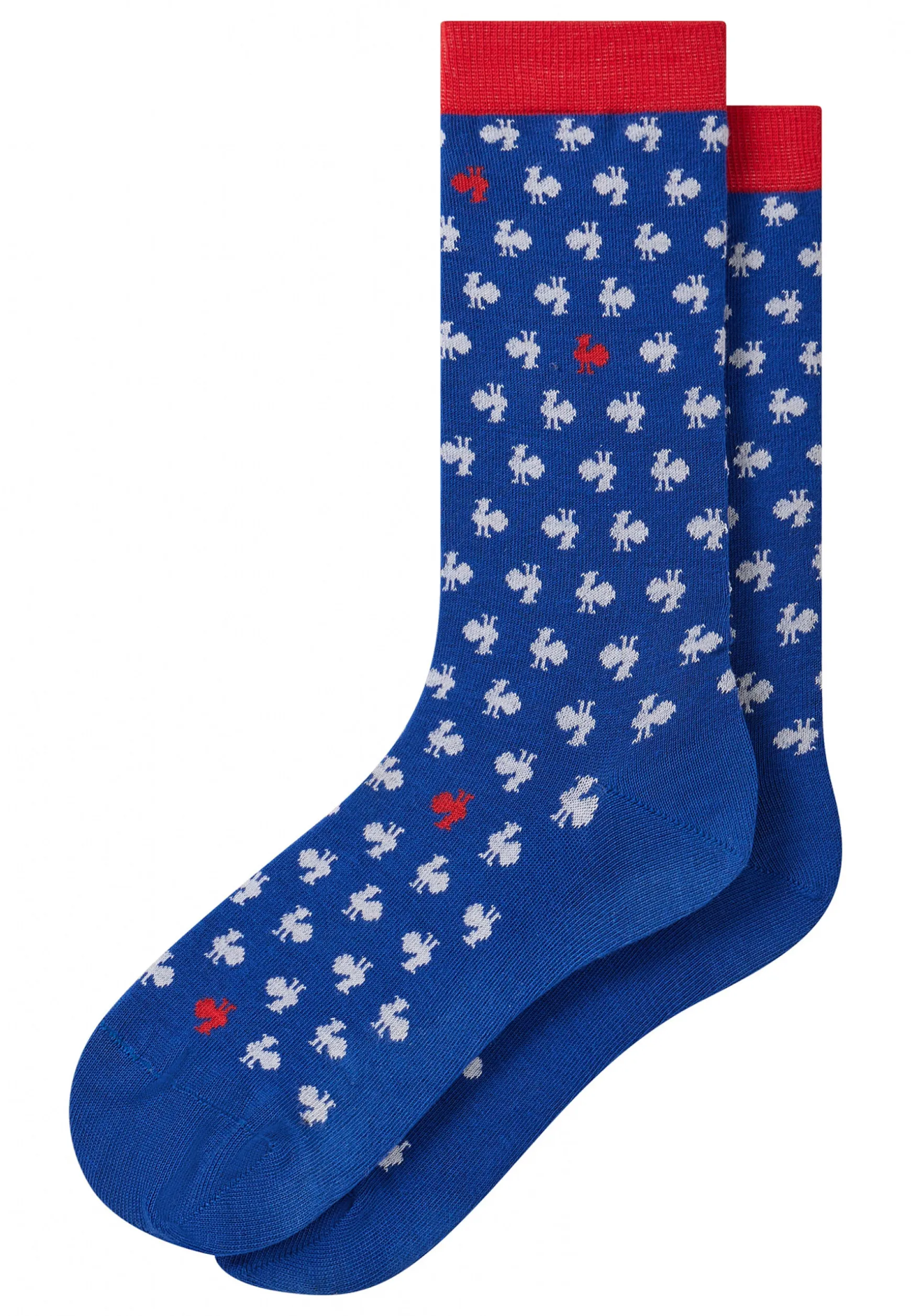 Le slip français Chaussettes mi-hautes en coton-Lucas Coq Blanc Rouge XV de France<Homme Chaussettes En Coton | Chaussettes En Coton