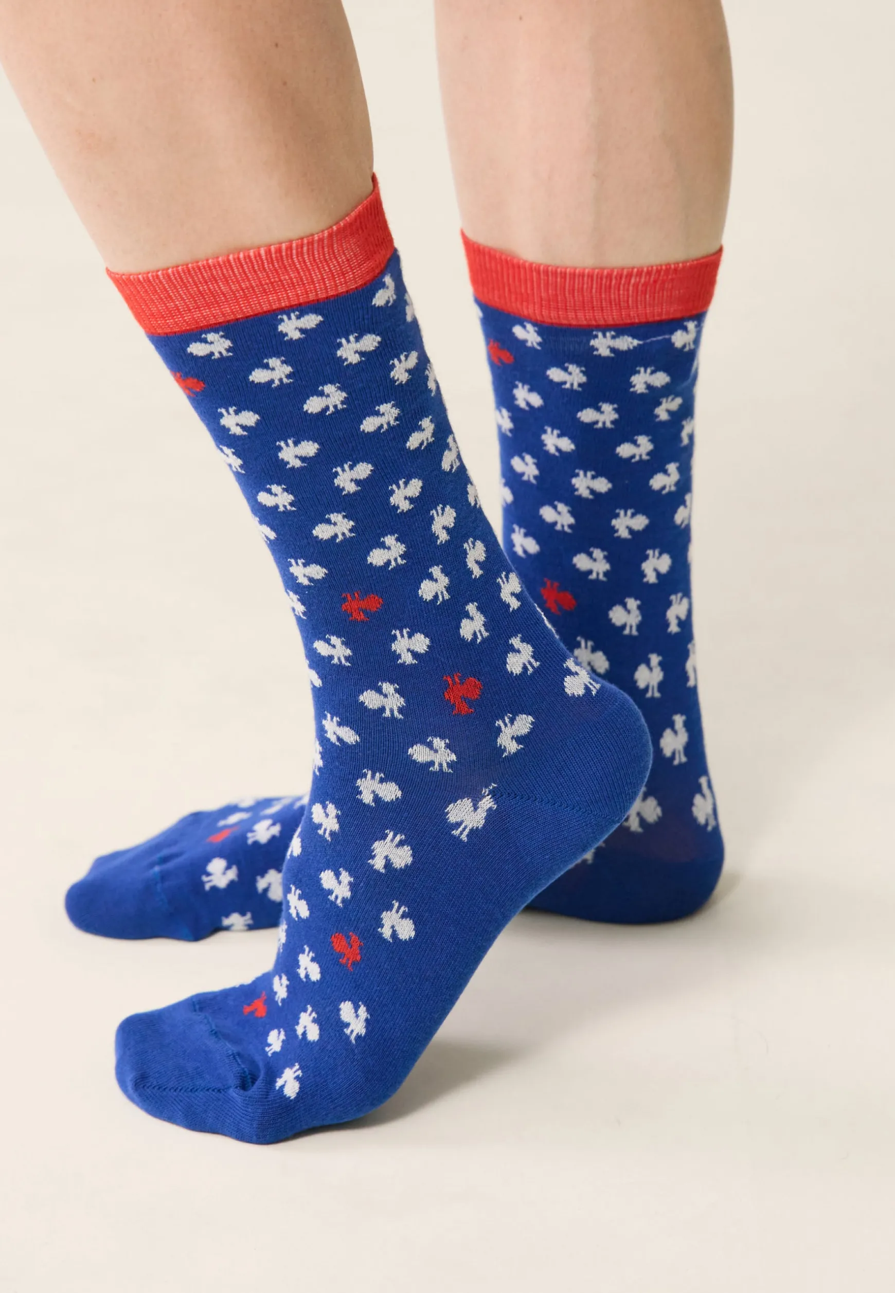 Le slip français Chaussettes mi-hautes en coton-Lucas Coq Blanc Rouge XV de France<Homme Chaussettes En Coton | Chaussettes En Coton