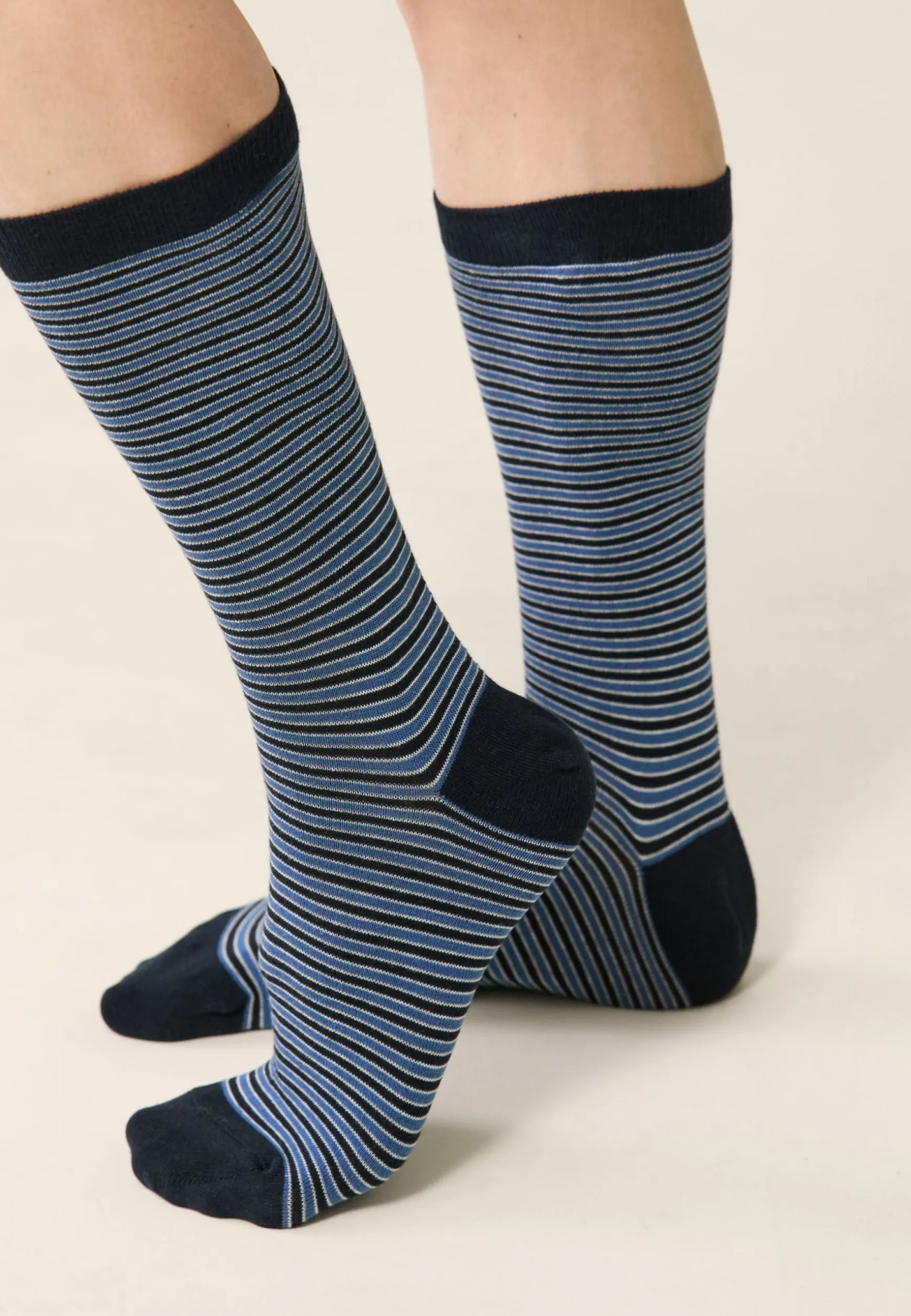 Le slip français Chaussettes mi-hautes en coton-Lucas Rayure Tempête<Homme Chaussettes En Coton | Chaussettes En Coton