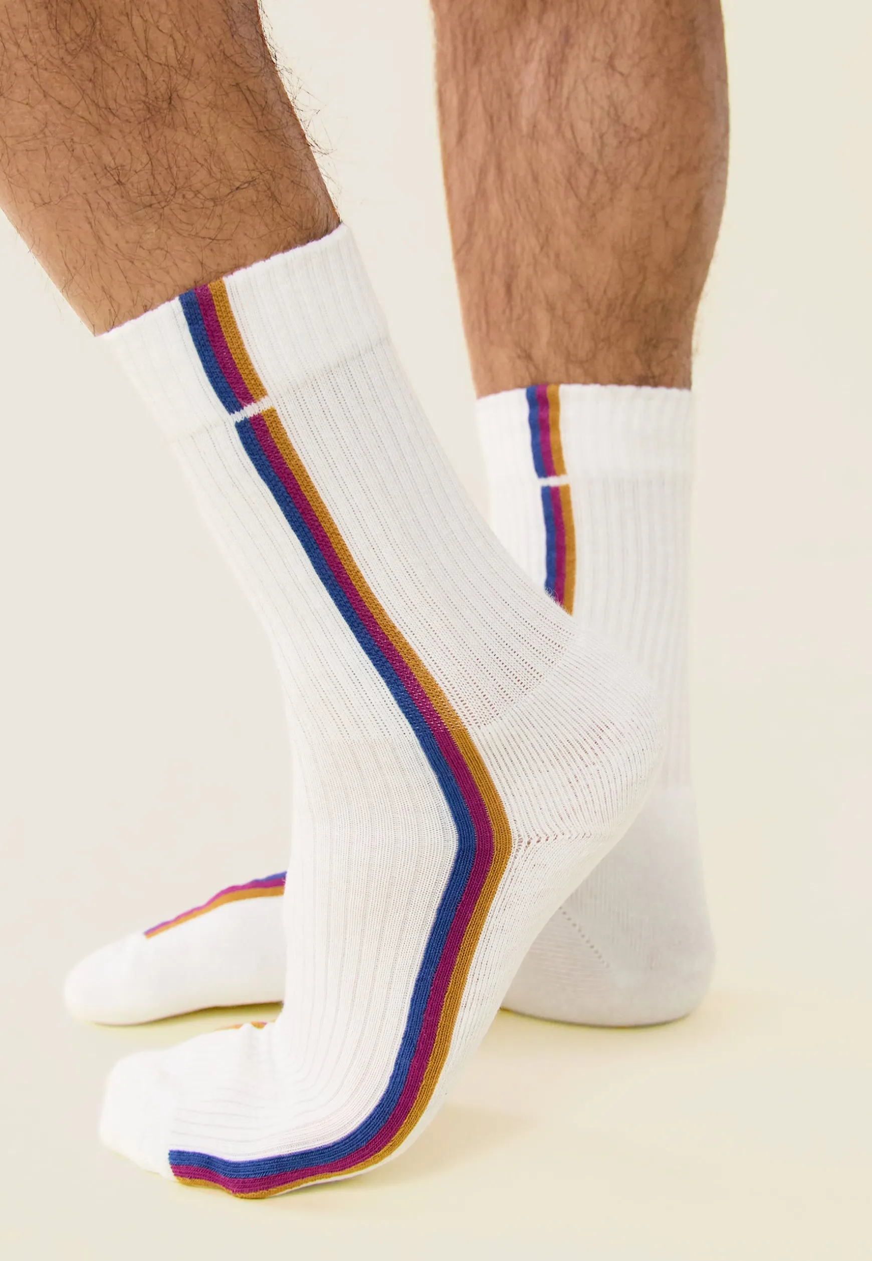 Le slip français Chaussettes mi-hautes-Wilfried Lignes Acier Betterave<Homme Chaussettes De Sport | Chaussettes De Sport