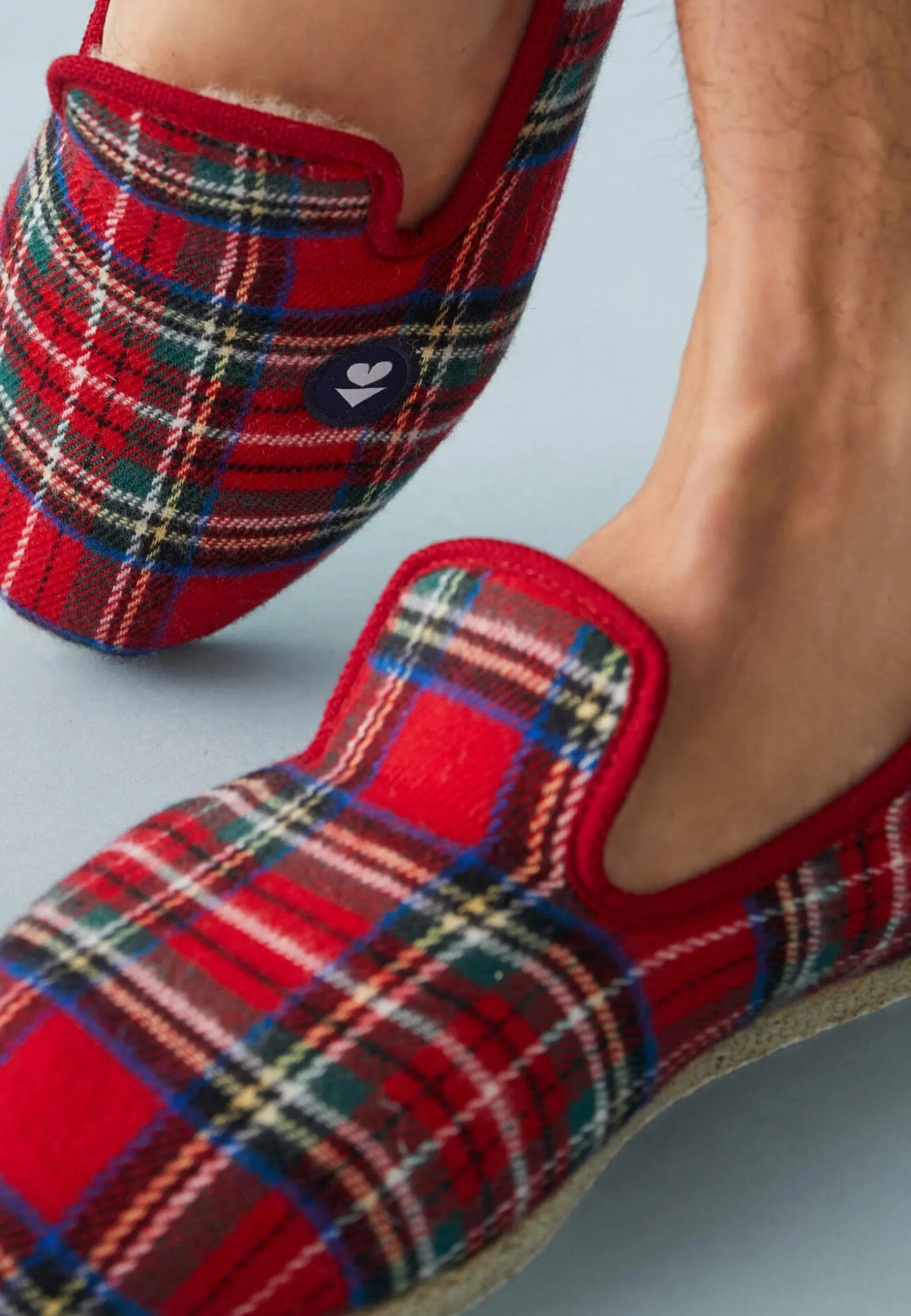 Le slip français Chaussons d'intérieur en laine-Charentaises Tartan<Homme Charentaises | Chaussons