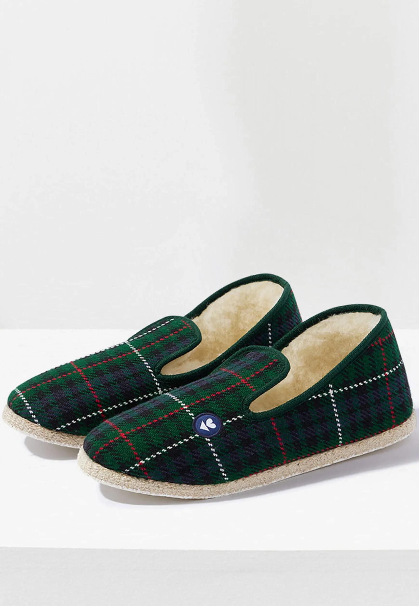 Le slip français Chaussons d'intérieur en laine-Charentaises Tartan<Homme/Femme Chaussons | Collection Cadeaux