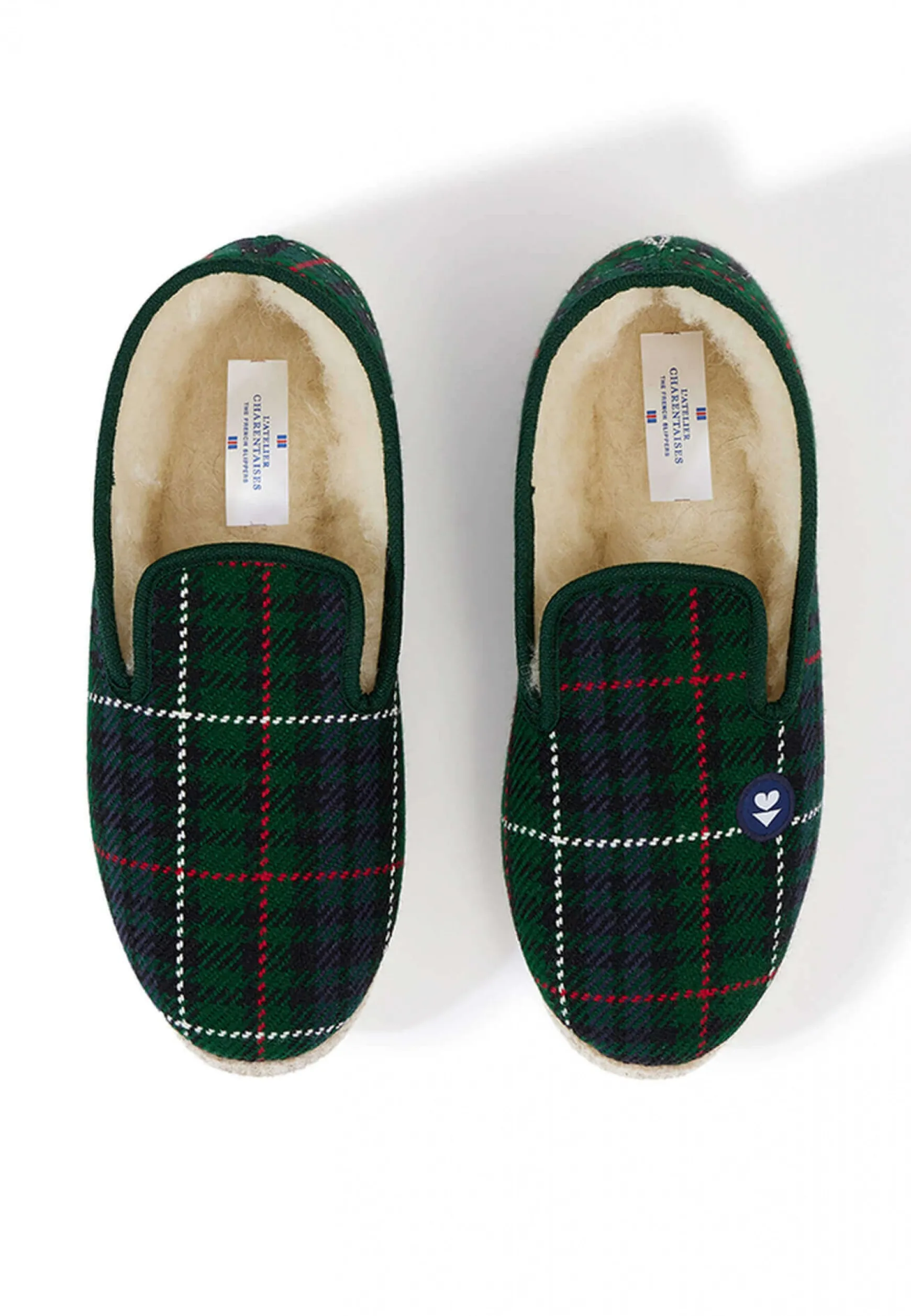 Le slip français Chaussons d'intérieur en laine-Charentaises Tartan<Homme/Femme Chaussons | Collection Cadeaux