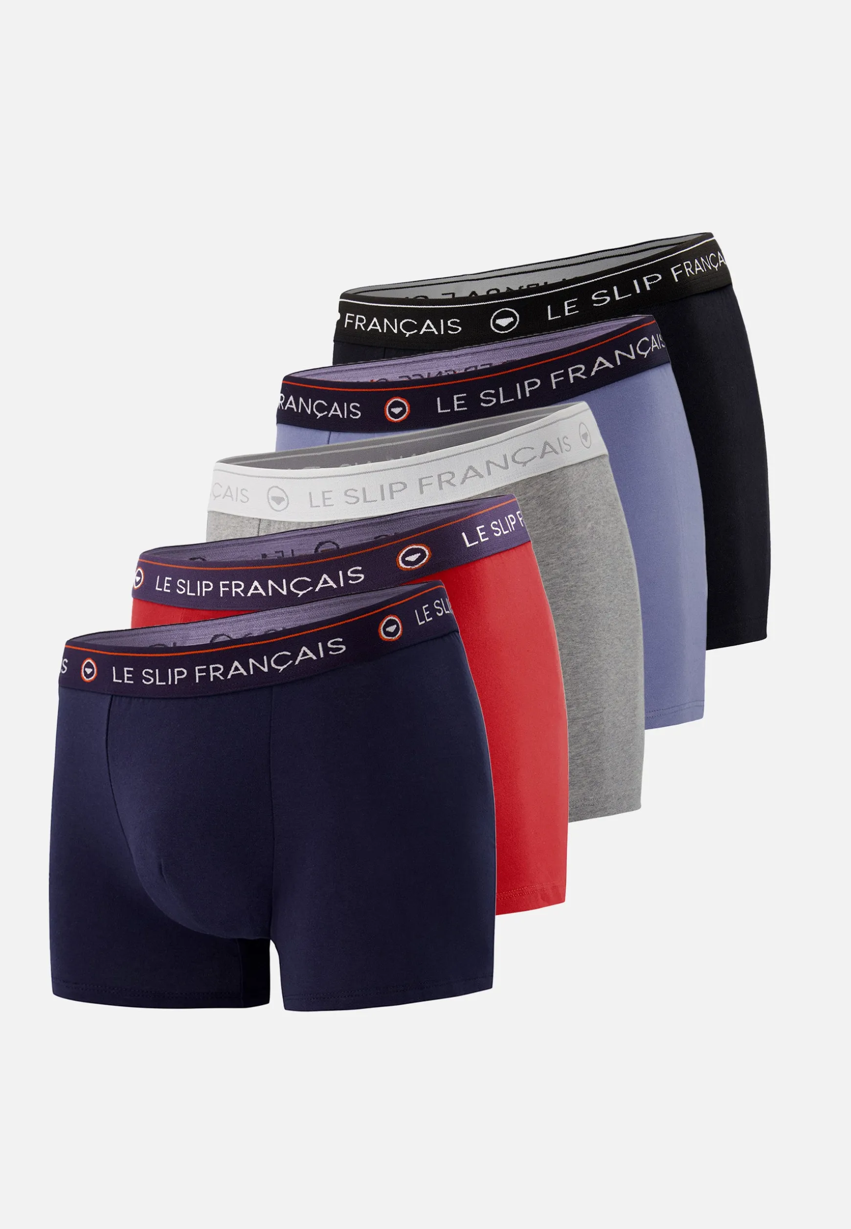 Le slip français Cinquo de boxers en coton-Pack Cinquo Boxer Redoutable Noir Jean Marine Rouge Cerise Gris Chiné<Homme Packs De Boxers | Packs Sous-Vêtements