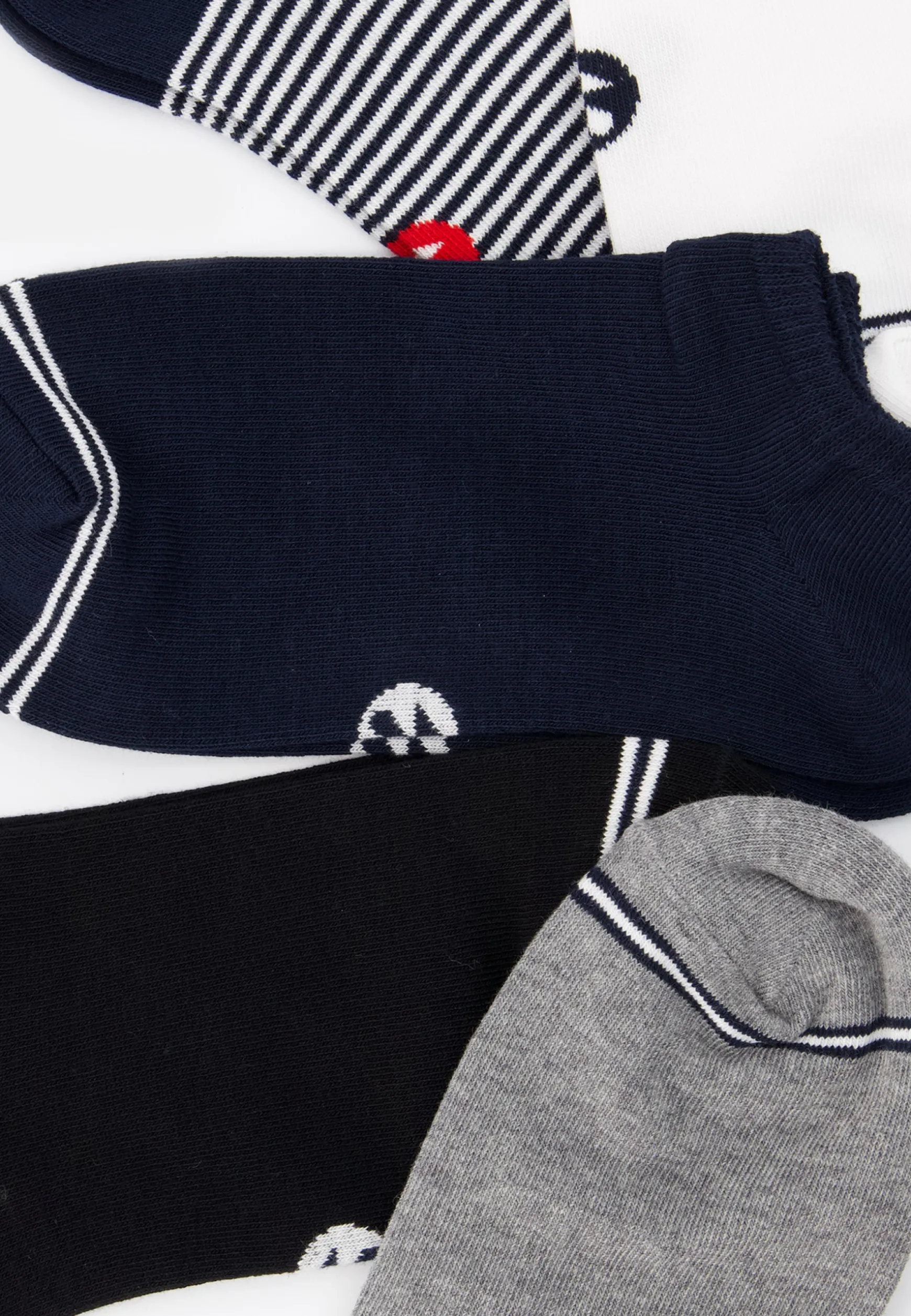 Le slip français Cinquo de socquettes en coton-Pack Cinquo Socquettes Jo Marine Gris Chiné Noir<Homme Chaussettes Courtes | Chaussettes Courtes