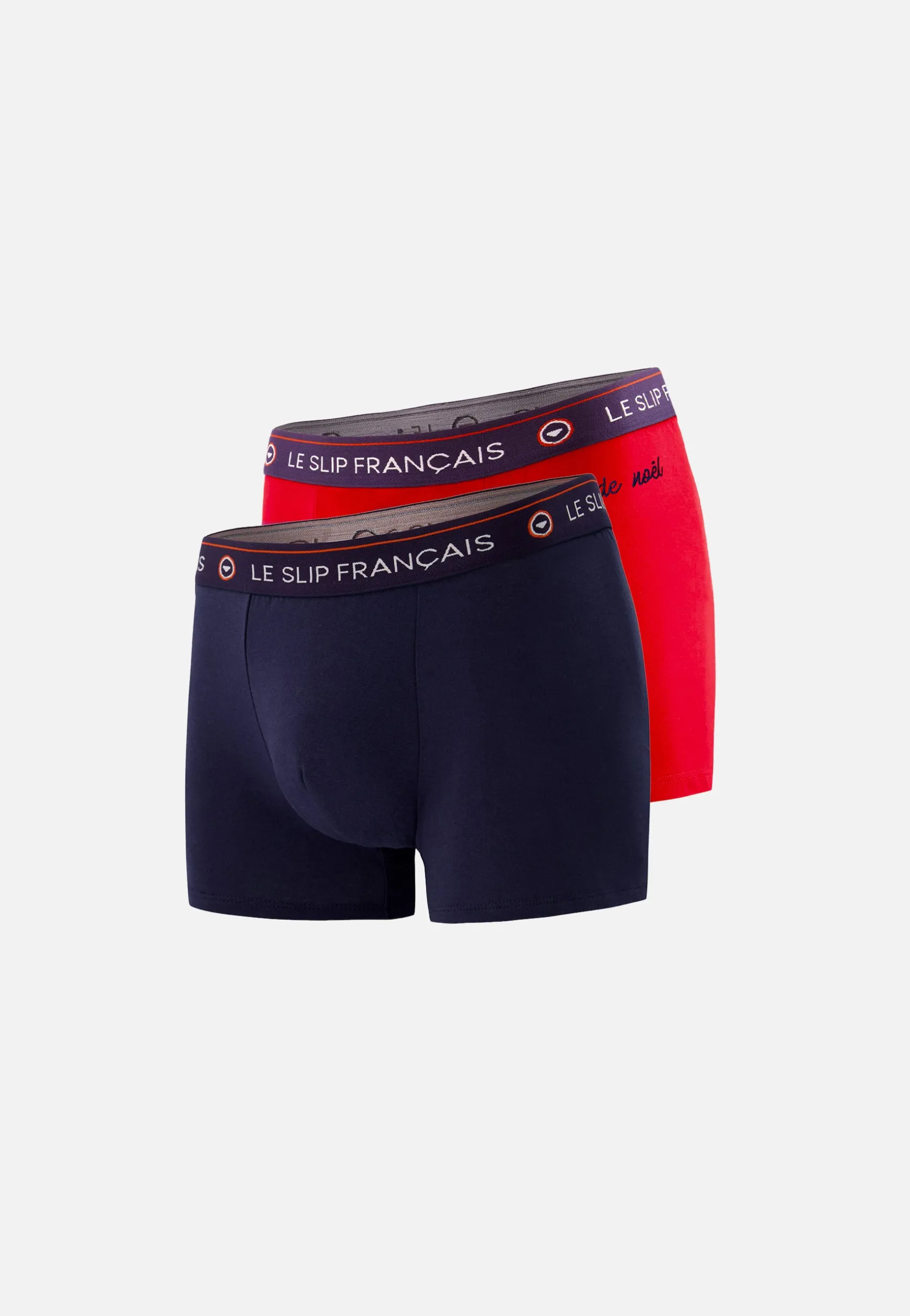 Le slip français Duo de boxers en coton-Pack Duo Redoutable Marine Rouge Brodé Bûche de Noël<Homme Collection Cadeaux | Packs Sous-Vêtements