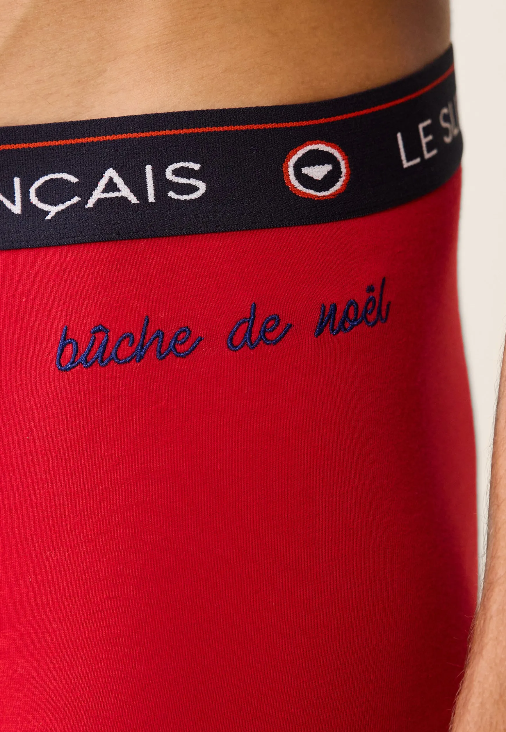 Le slip français Duo de boxers en coton-Pack Duo Redoutable Marine Rouge Brodé Bûche de Noël<Homme Collection Cadeaux | Packs Sous-Vêtements