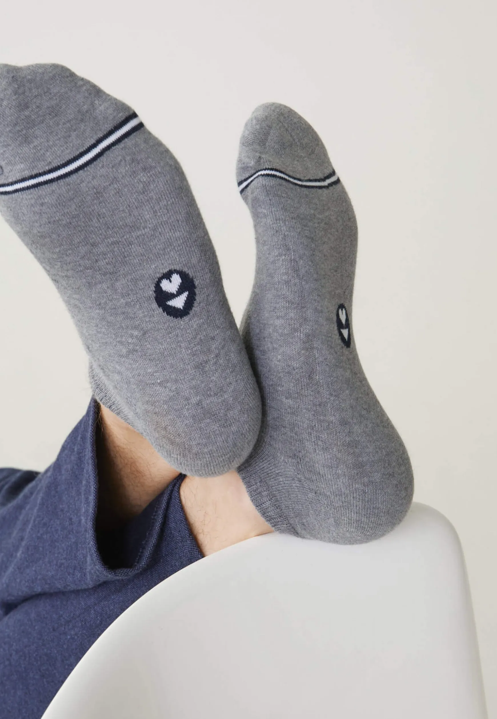 Le slip français Duo de socquettes en coton-Pack Duo Socquettes Jo Noir Chiné<Homme Chaussettes Courtes | Chaussettes Courtes