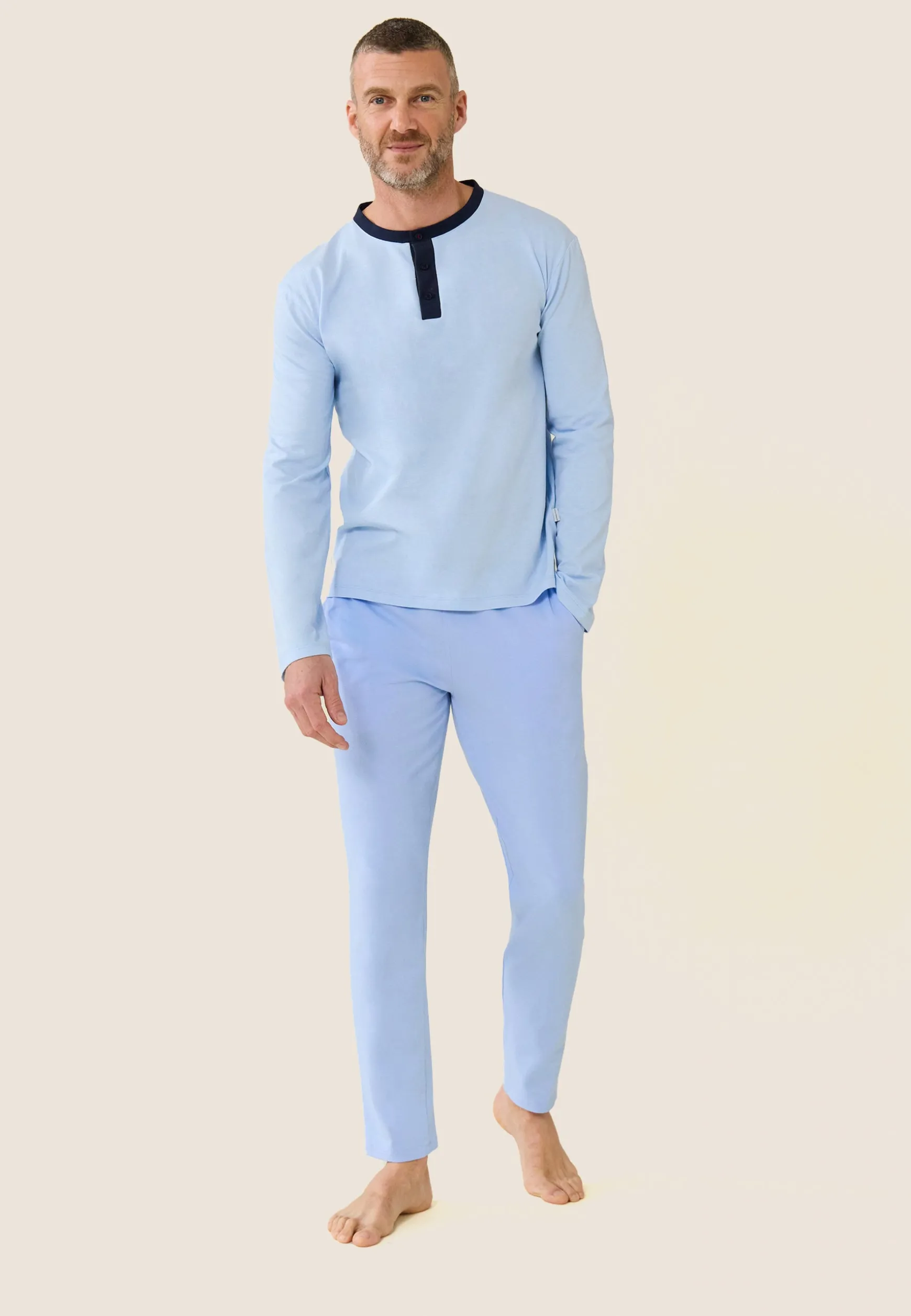 Le slip français Ensemble de pyjama t-shirt et pantalon en coton-Ensemble Pyjama Yvan Ciel<Homme Ensembles De Pyjamas | Ensemble De Pyjamas