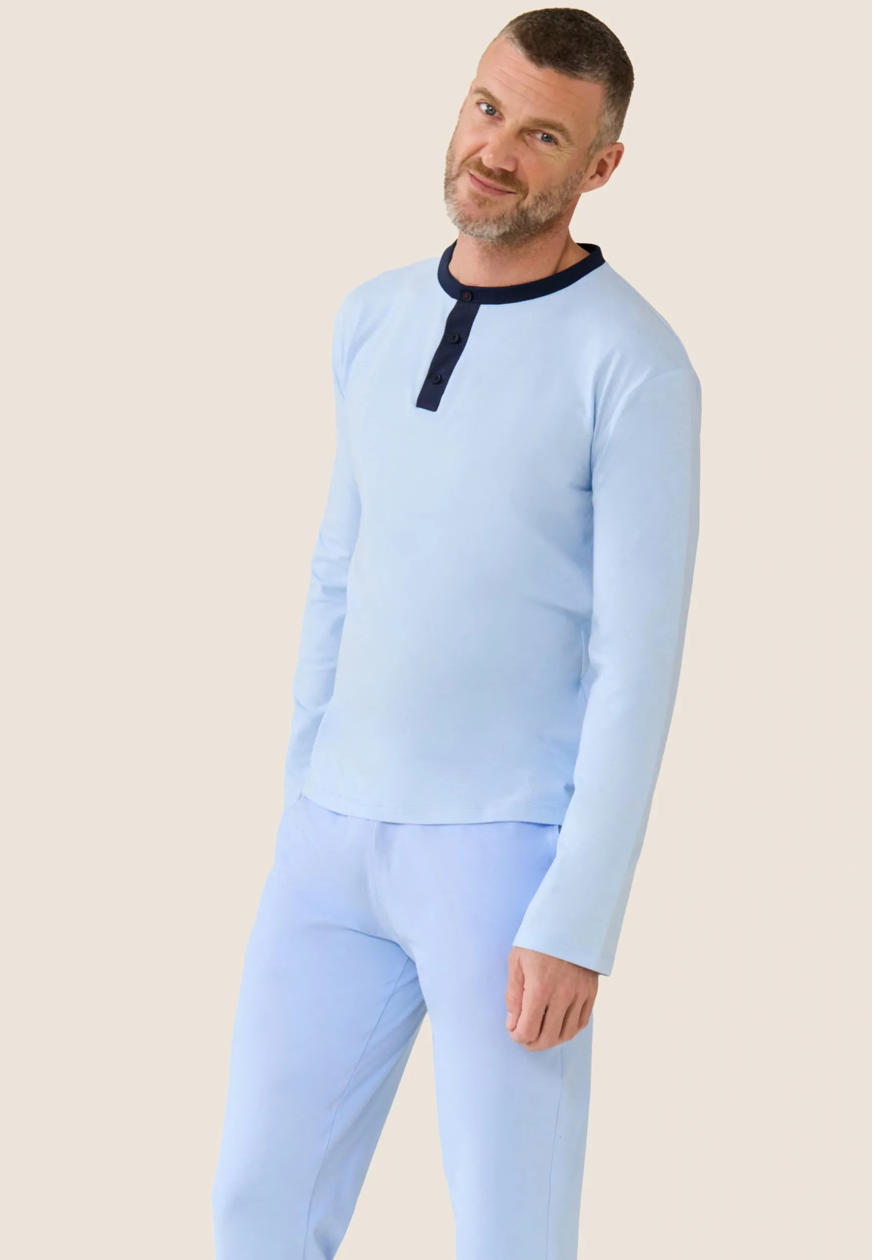 Le slip français Ensemble de pyjama t-shirt et pantalon en coton-Ensemble Pyjama Yvan Ciel<Homme Ensembles De Pyjamas | Ensemble De Pyjamas