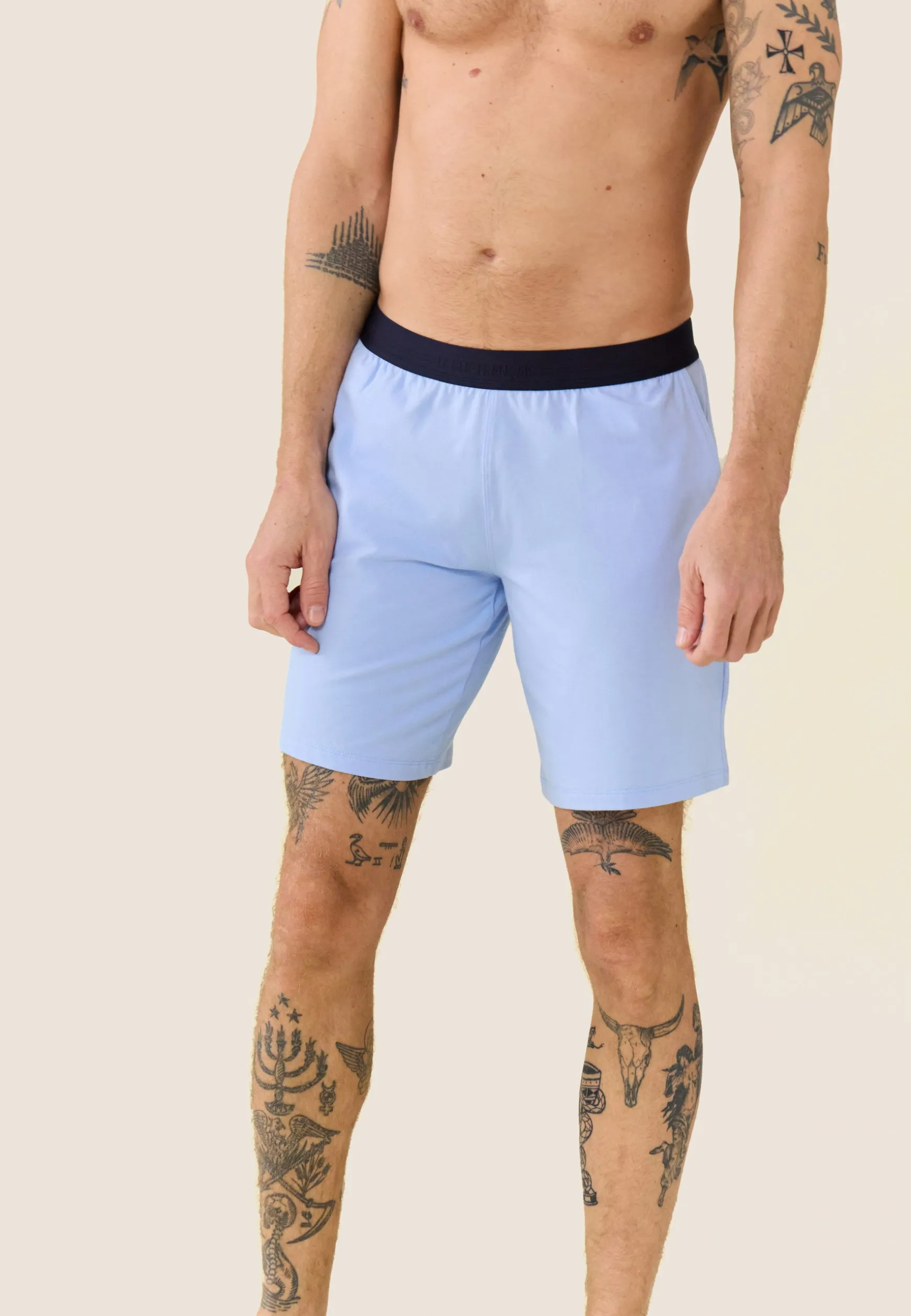 Le slip français Ensemble de pyjama t-shirt et short en coton-Ensemble Pyjama Yvan ciel<Homme Ensembles De Pyjamas | Ensemble De Pyjamas