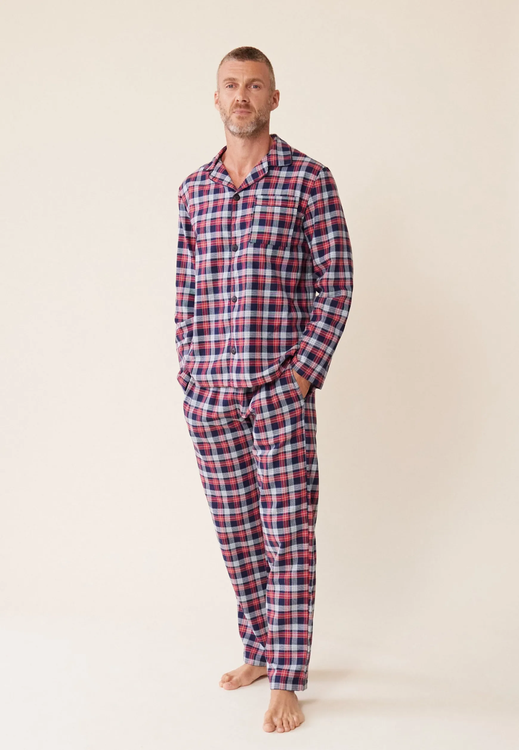 Le slip français Ensemble pyjama chemise et pantalon en coton-Ensemble Pyjama Baptiste Tan<Homme Ensembles De Pyjamas | Ensemble De Pyjamas