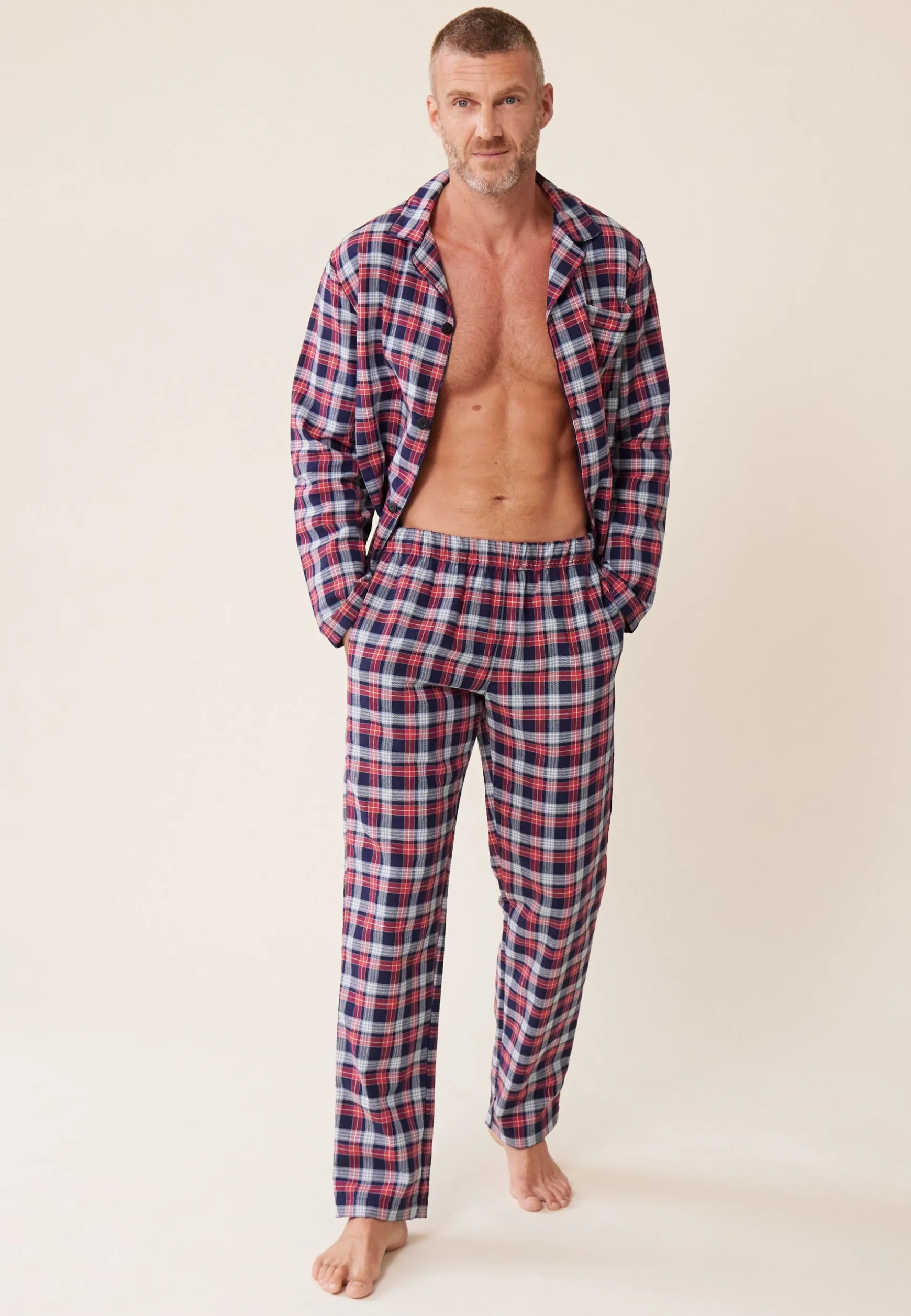 Le slip français Ensemble pyjama chemise et pantalon en coton-Ensemble Pyjama Baptiste Tan<Homme Ensembles De Pyjamas | Ensemble De Pyjamas