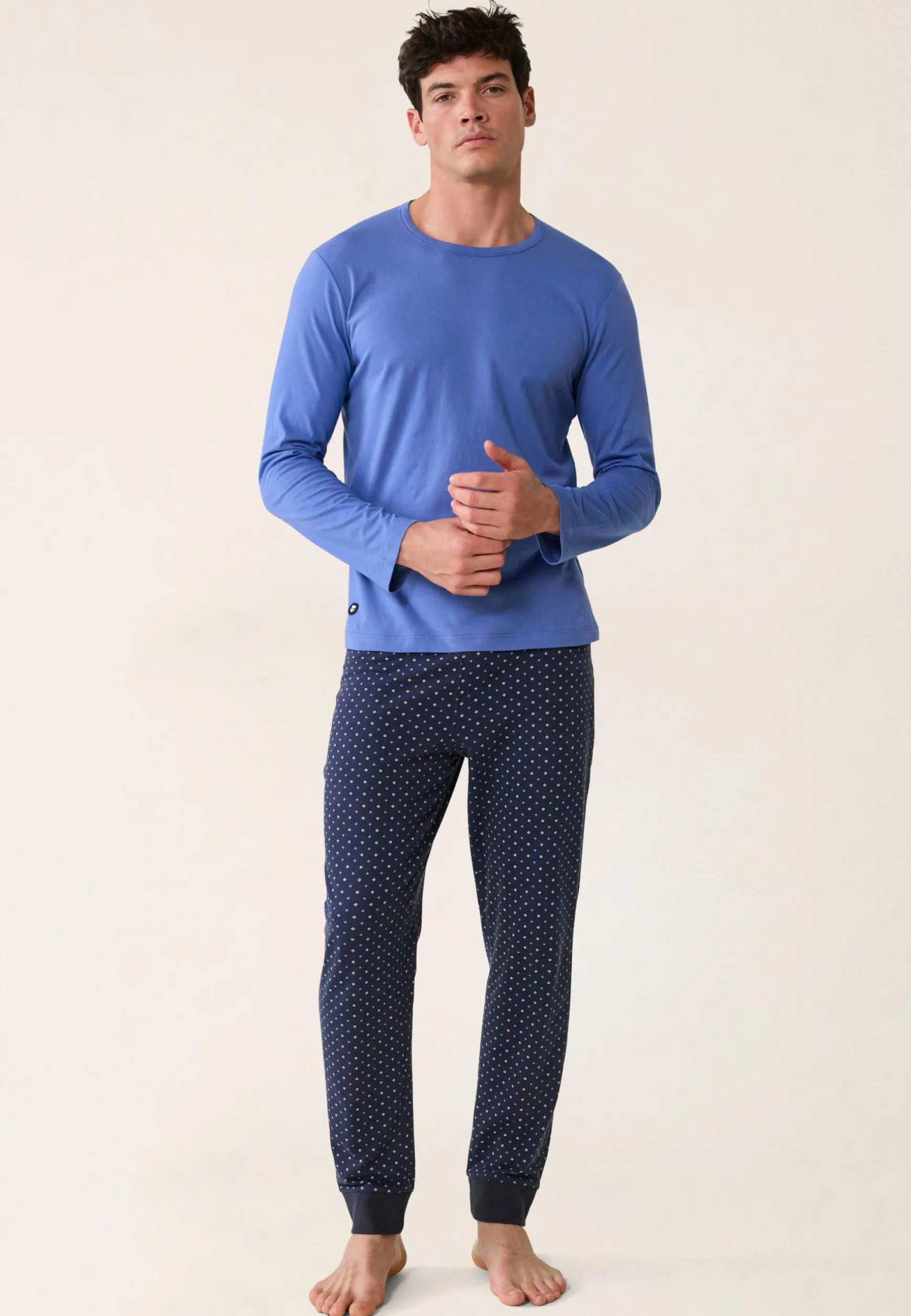Le slip français Ensemble Pyjama T-shirt et Pantalon en coton-Ensemble Pyjama James Cravate Marine<Homme Ensembles De Pyjamas | Ensemble De Pyjamas