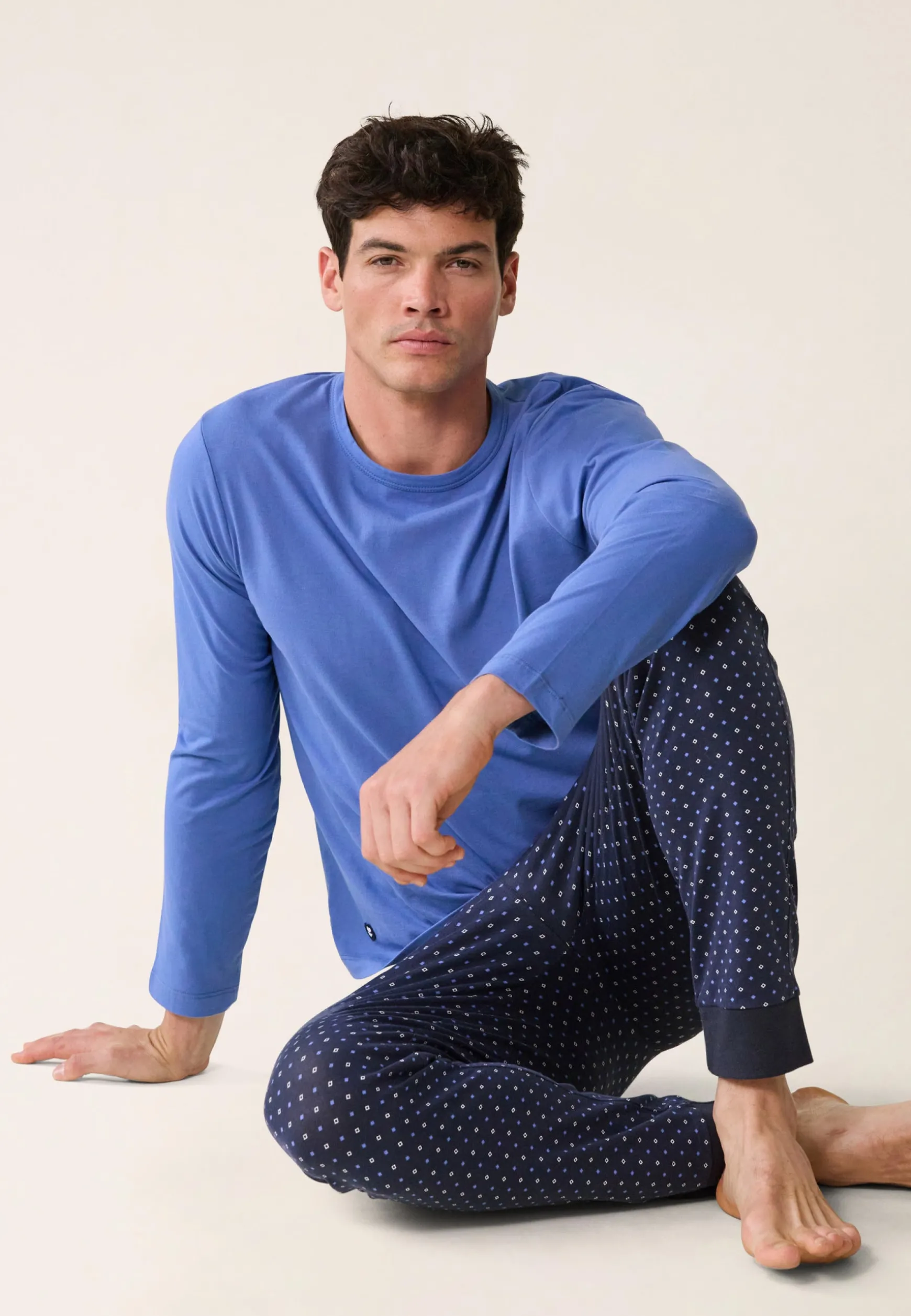 Le slip français Ensemble Pyjama T-shirt et Pantalon en coton-Ensemble Pyjama James Cravate Marine<Homme Ensembles De Pyjamas | Ensemble De Pyjamas
