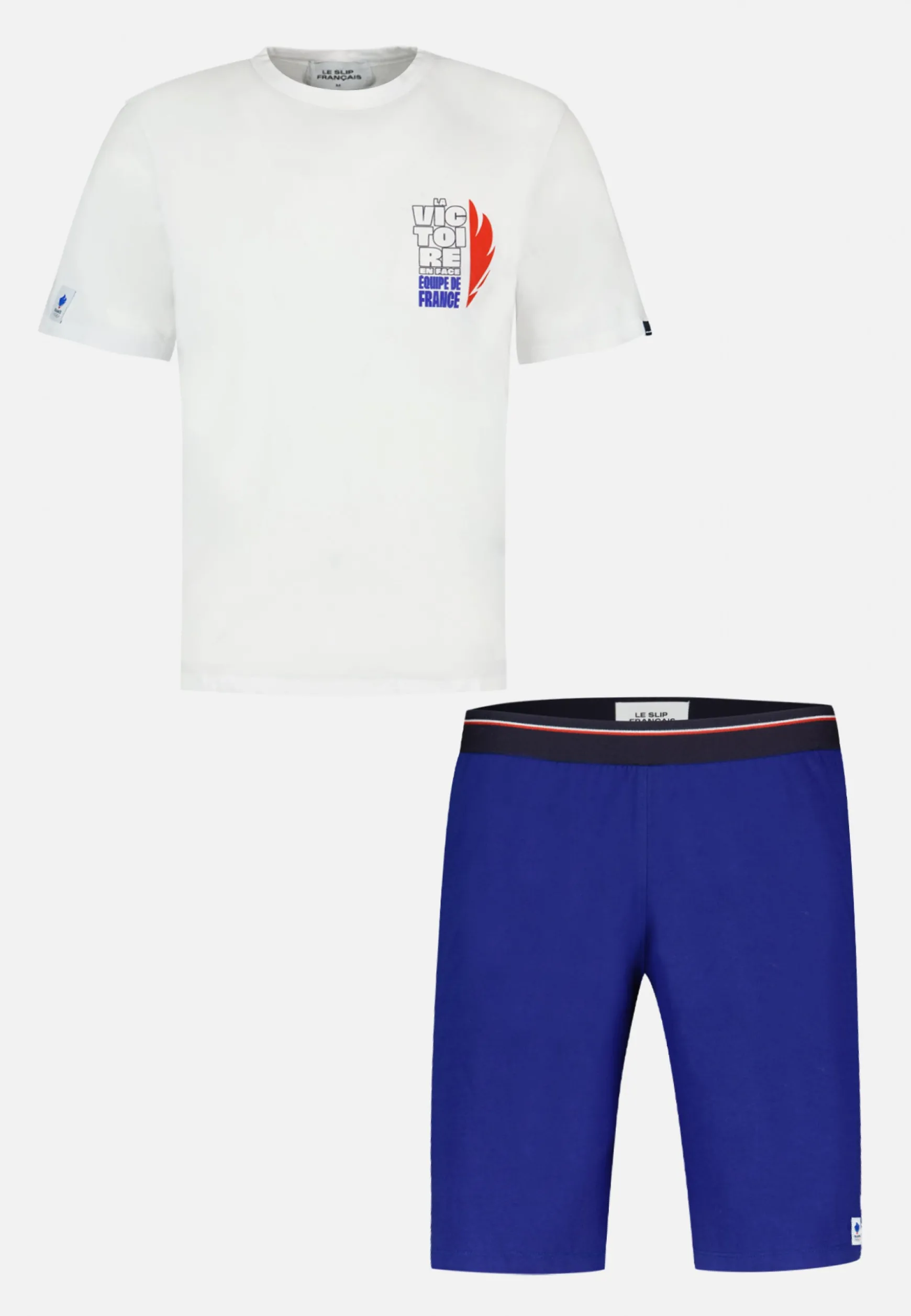 Le slip français Ensemble pyjama t-shirt et short en coton-Ensemble Pyjama Equipe de France Indigo<Homme Ensembles De Pyjamas | Ensemble De Pyjamas