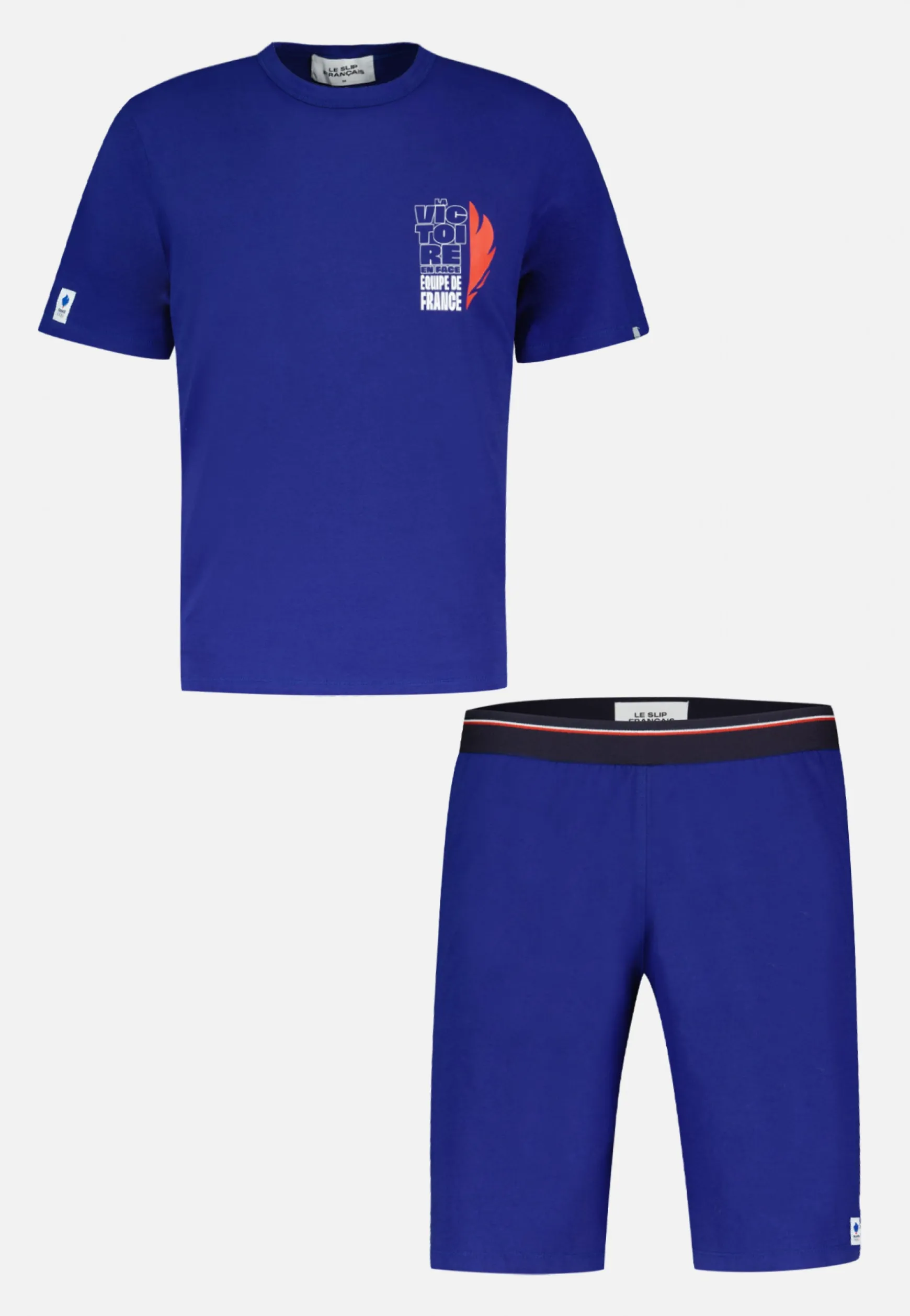 Le slip français Ensemble pyjama t-shirt et short en coton-Ensemble Pyjama Equipe de France Indigo<Homme Ensembles De Pyjamas | Ensemble De Pyjamas