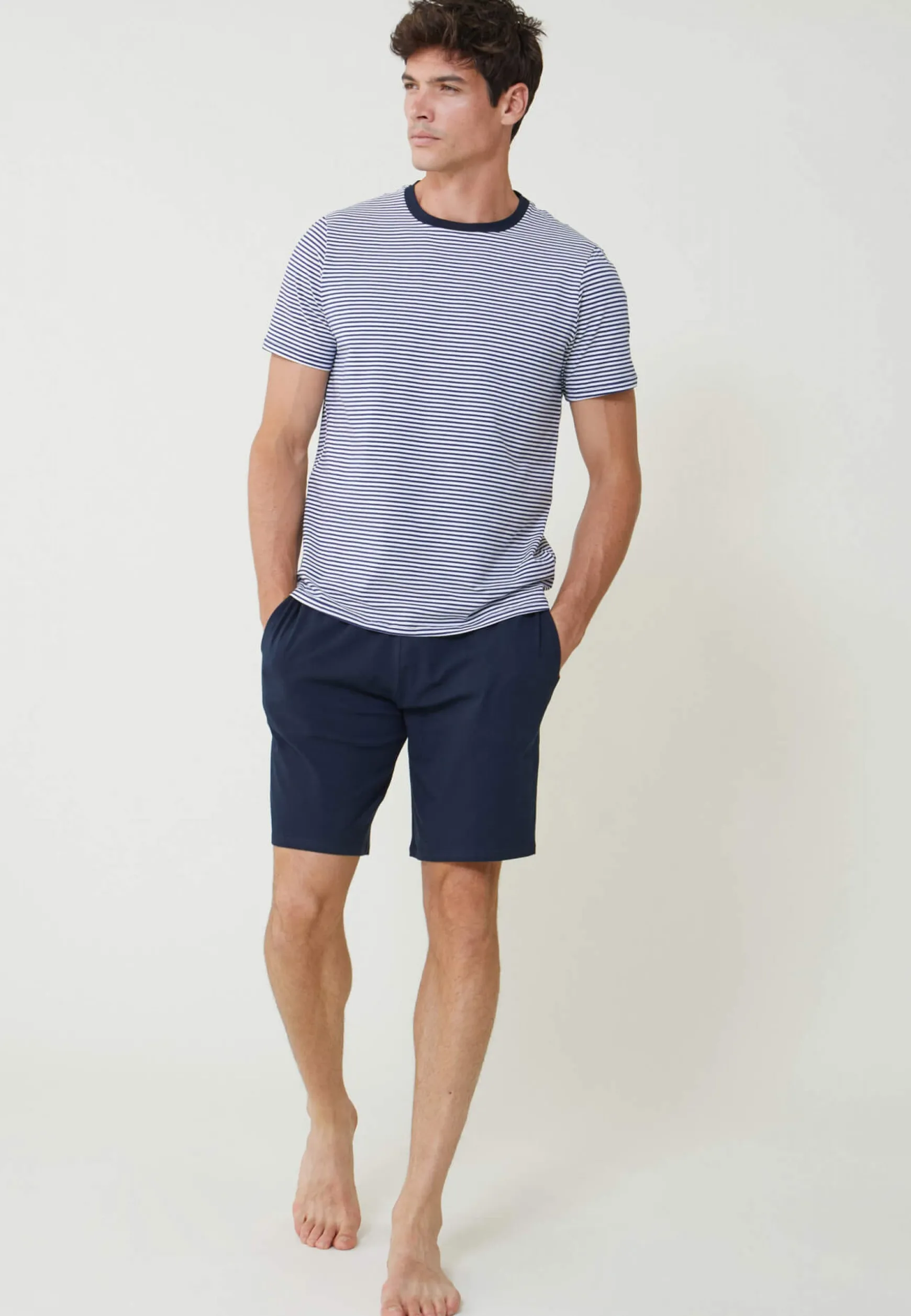 Le slip français Ensemble pyjama t-shirt et short en coton-Pyjama Jeason Marinière<Homme Ensembles De Pyjamas | Ensemble De Pyjamas