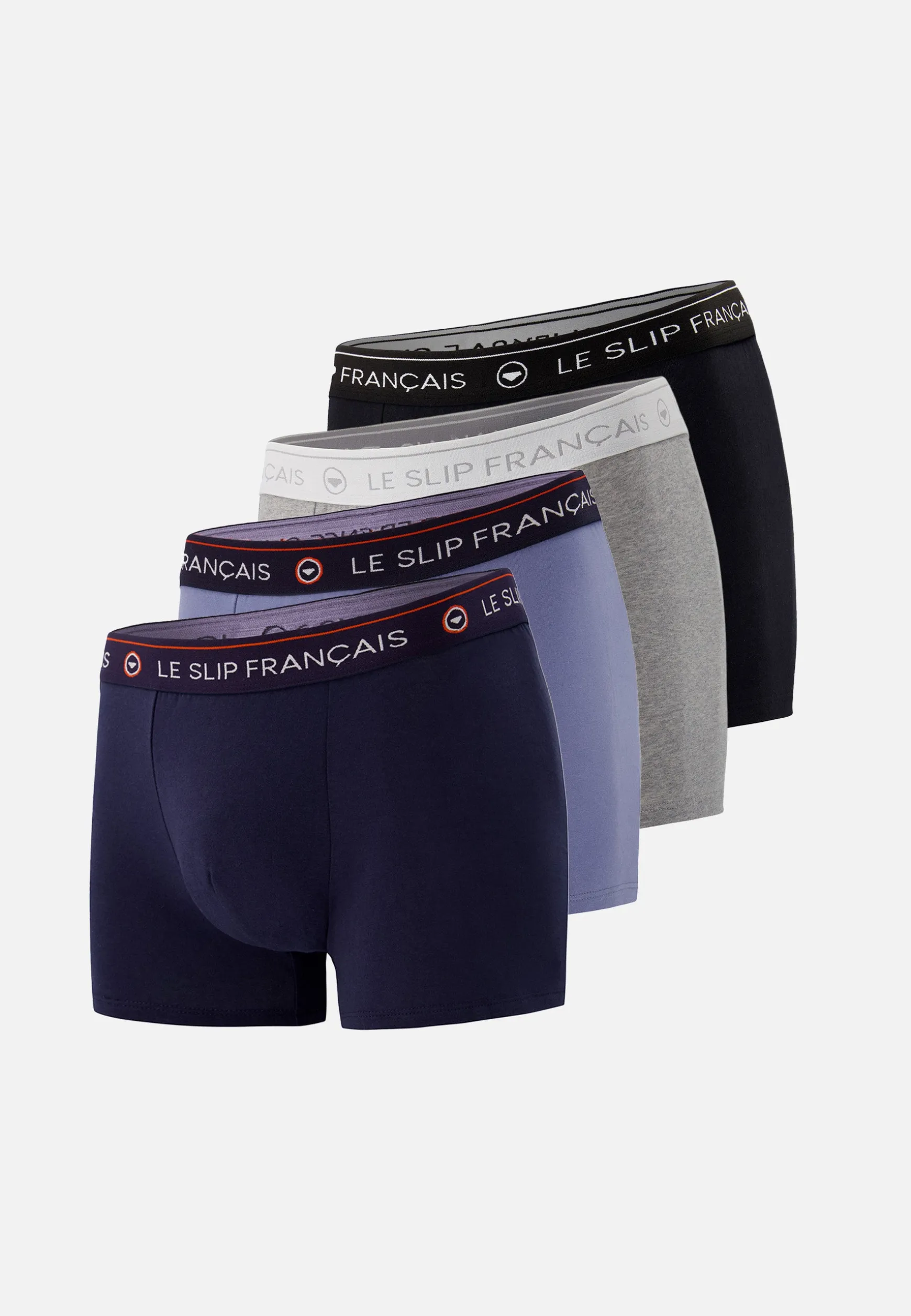 Le slip français Quatro de boxers en coton-Pack Quatro Boxer Redoutable Marine Noir Jean Gris Chiné<Homme Packs De Boxers | Packs Sous-Vêtements