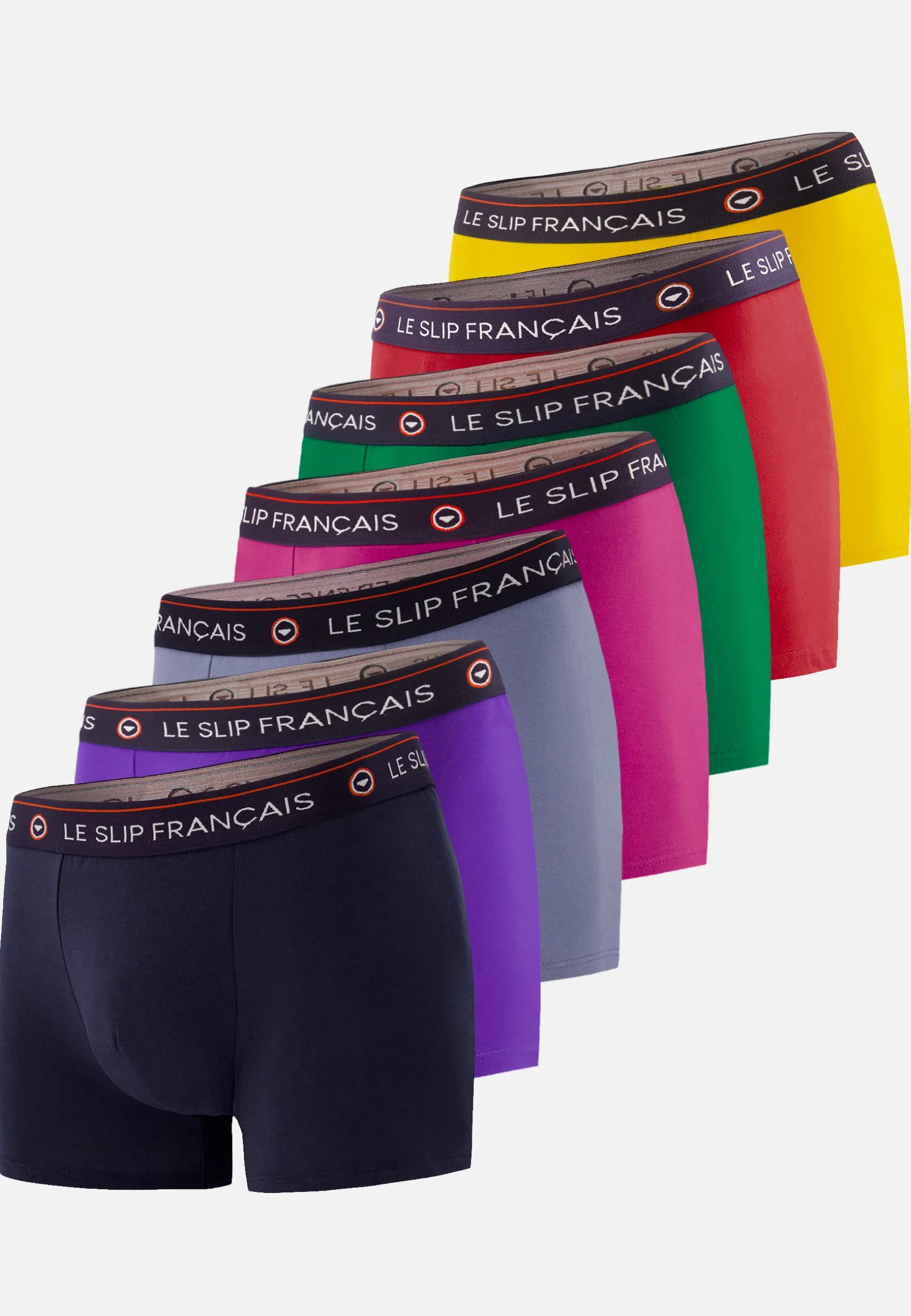 Le slip français Sept boxers en coton-Pack Semainier Boxer Redoutable Marine Velours Jean Betterave Epicéa Rouge Cire<Homme Collection Cadeaux | Packs De Boxers