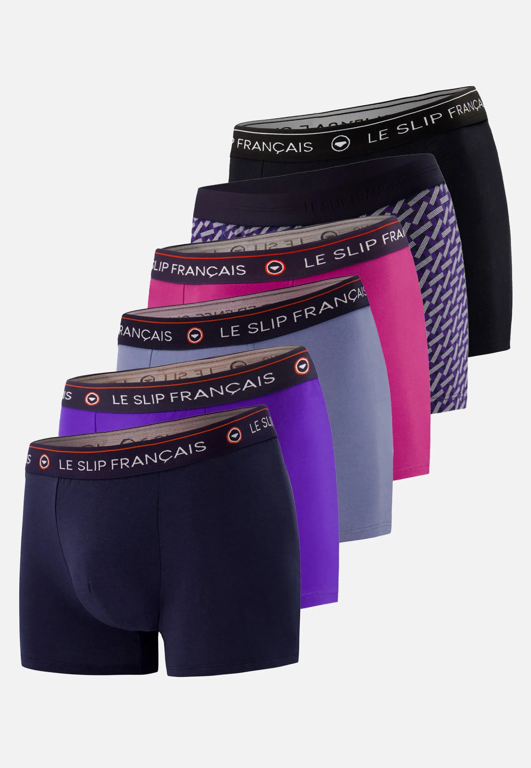 Le slip français Six Pack boxers en coton-Pack 6 Boxer Redoutable Marine Velours Jean Betterave Noir Marius Diagonale Marine Velours<Homme Packs De Boxers | Packs Sous-Vêtements