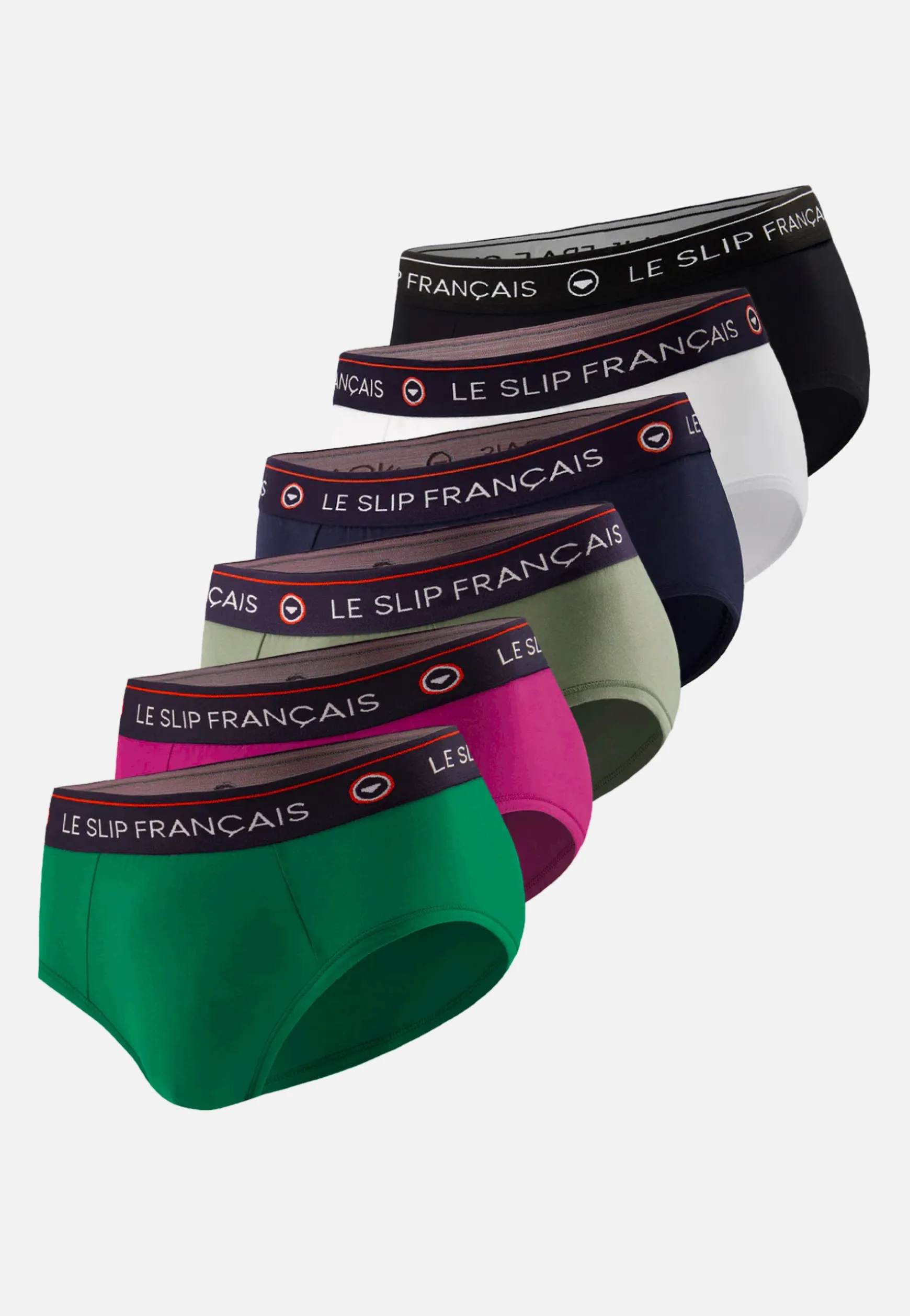 Le slip français Six pack slips en Coton-Pack 6 Slip Intrépide Epicea Betterave Veronese Marine Blanc Noir<Homme Packs De Slips | Packs Sous-Vêtements