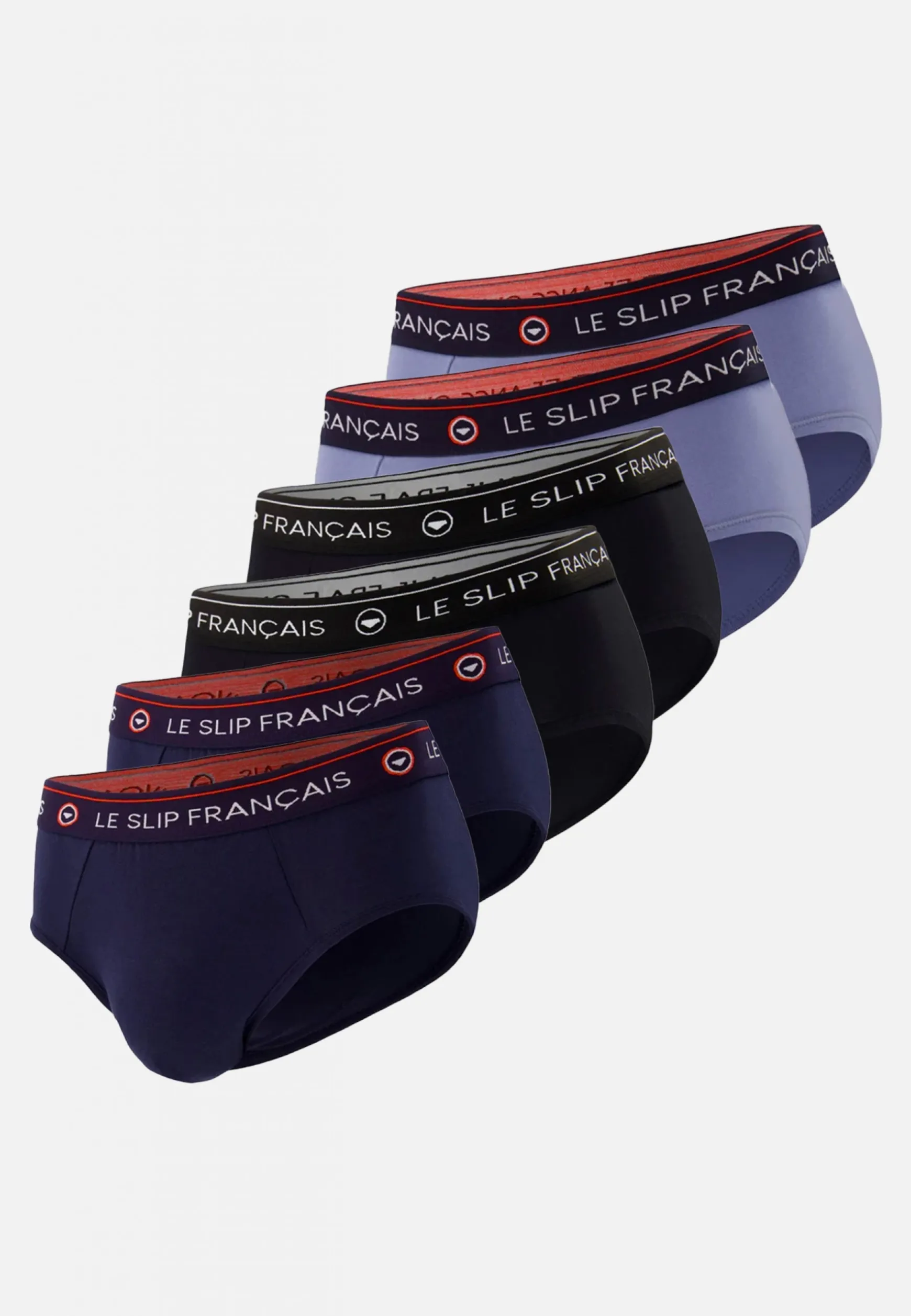 Le slip français Six pack slips en Coton-Pack 6 Slip Intrépide Marine Noir Jean<Homme Packs De Slips | Packs Sous-Vêtements
