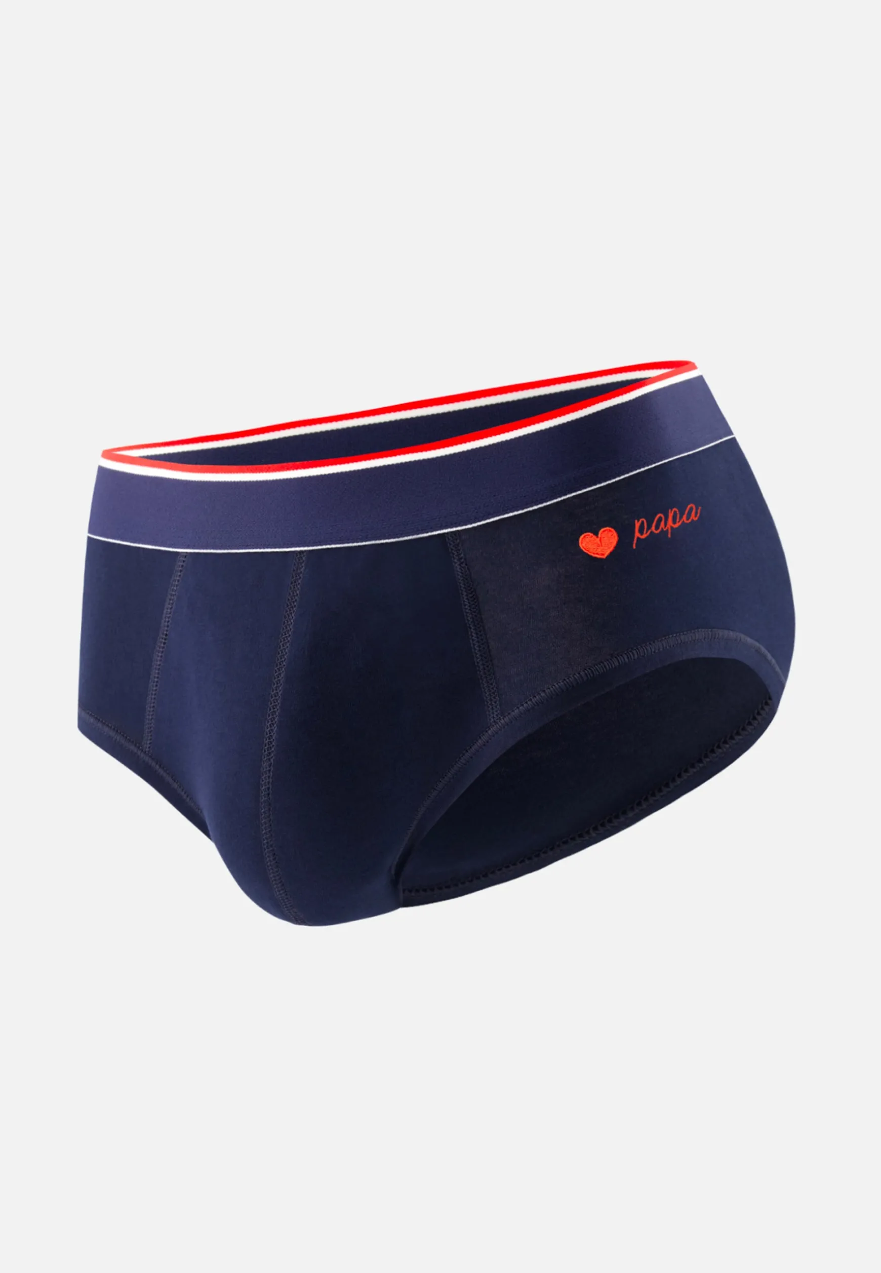 Le slip français Slip en coton brodé-Terrible Marine Cœur Papa<Homme Slips | Slips