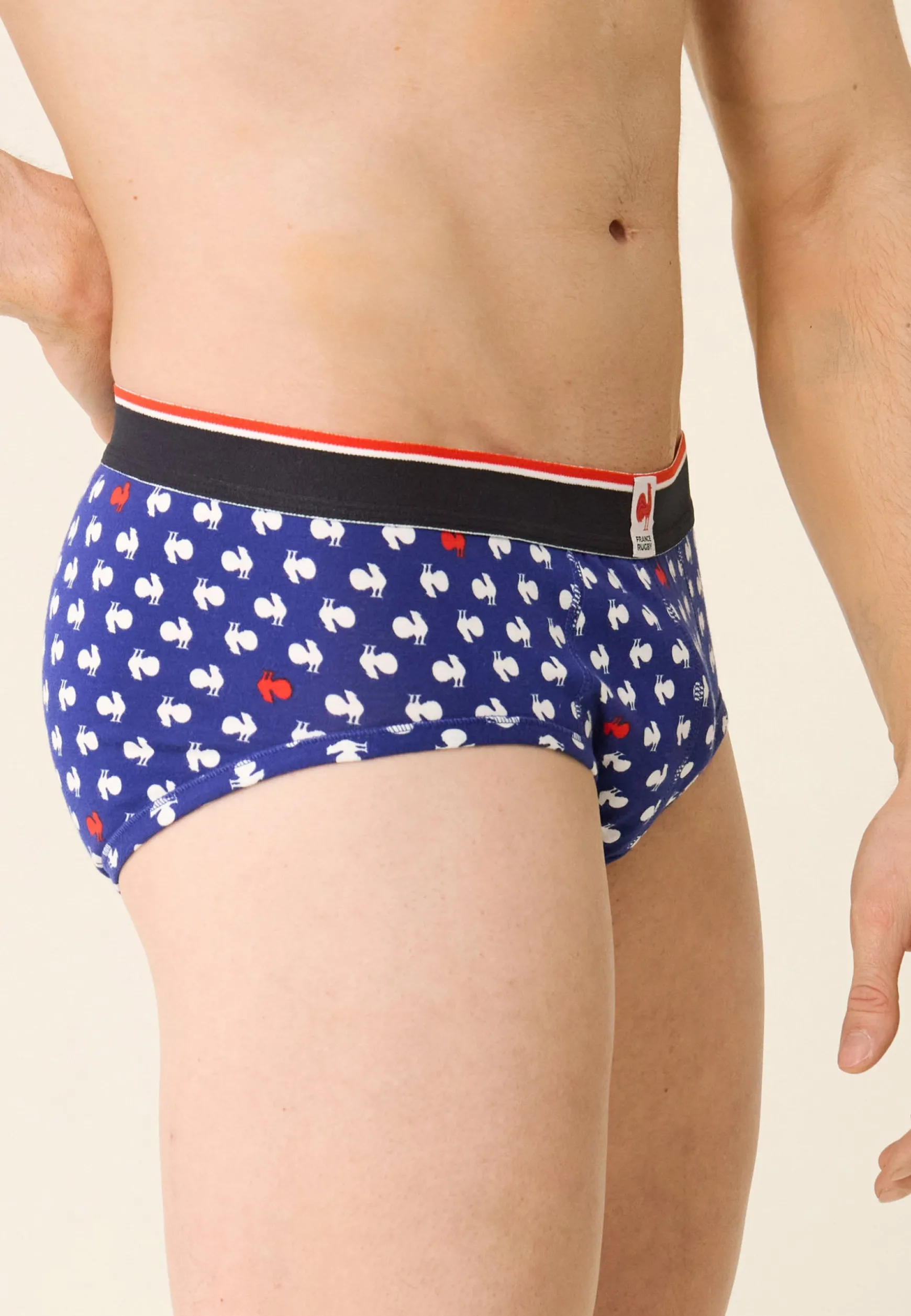 Le slip français Slip en coton-Terrible Coq Blanc Rouge XV de France<Homme Sous-Vêtements De Sports | Slips