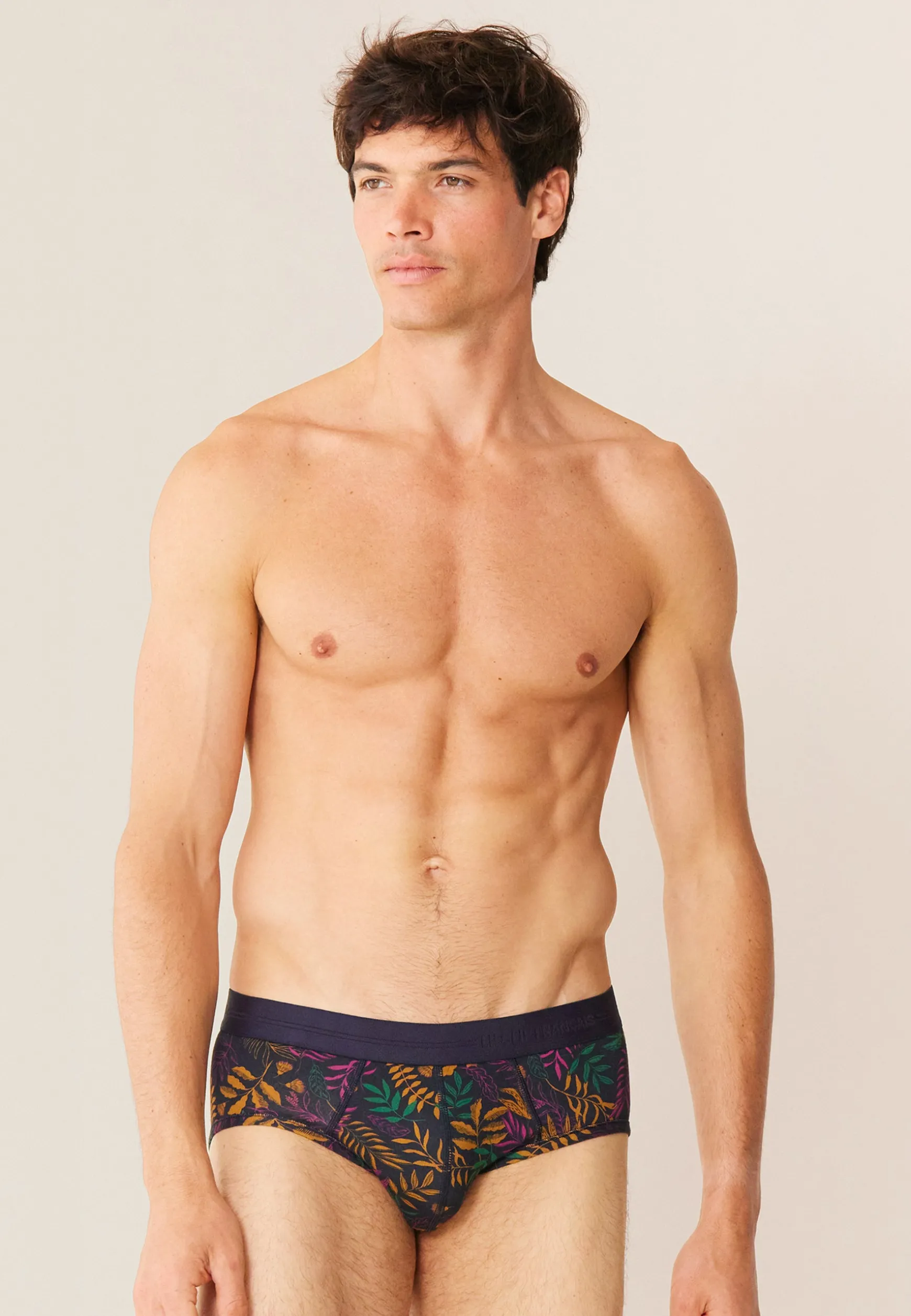 Le slip français Slip en coton-Terrible Imprimé Sous Bois Marine<Homme Slips | Slips