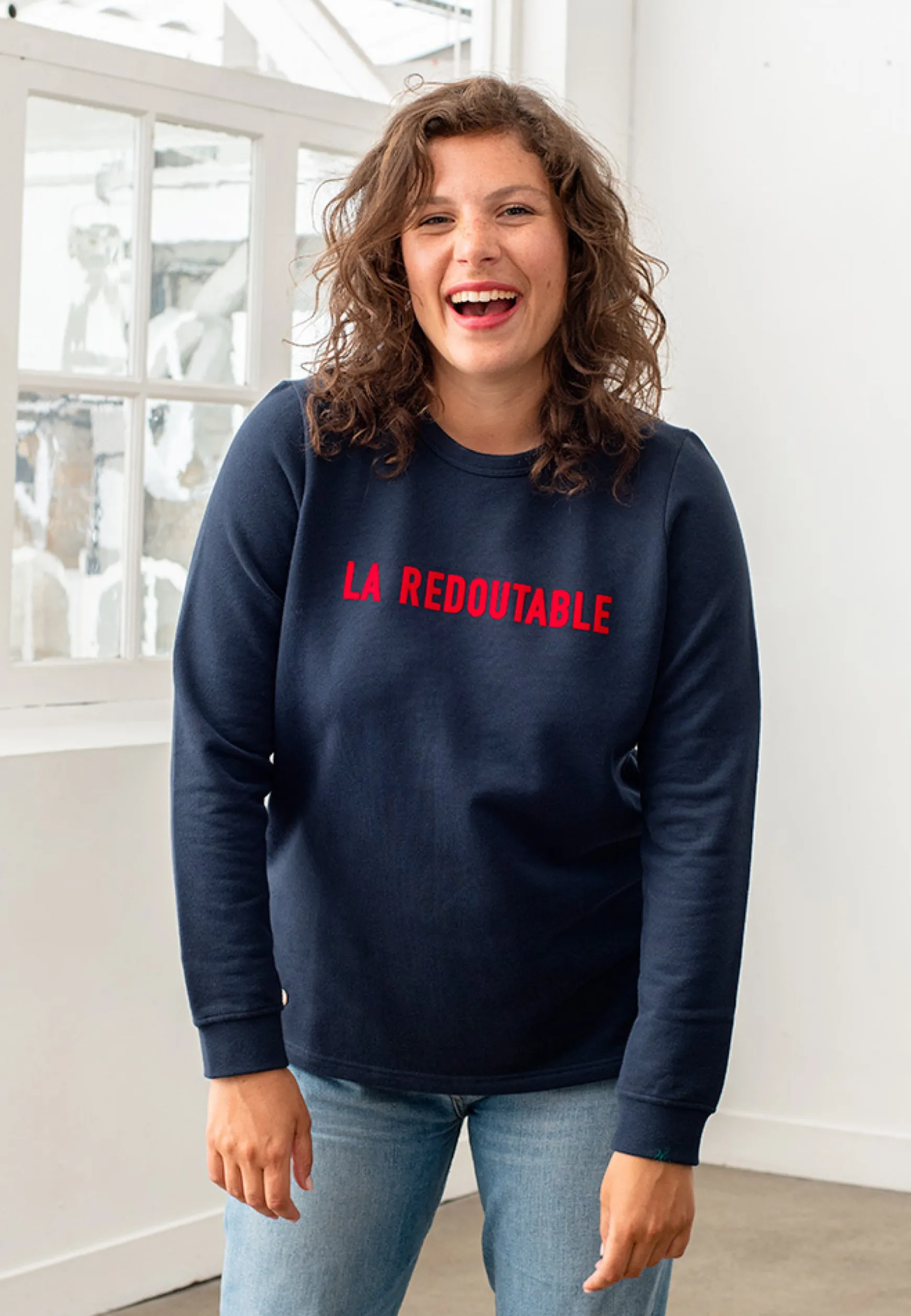 Le slip français Sweat-shirt floqué en coton-La Cassandre Marine<Homme Hauts