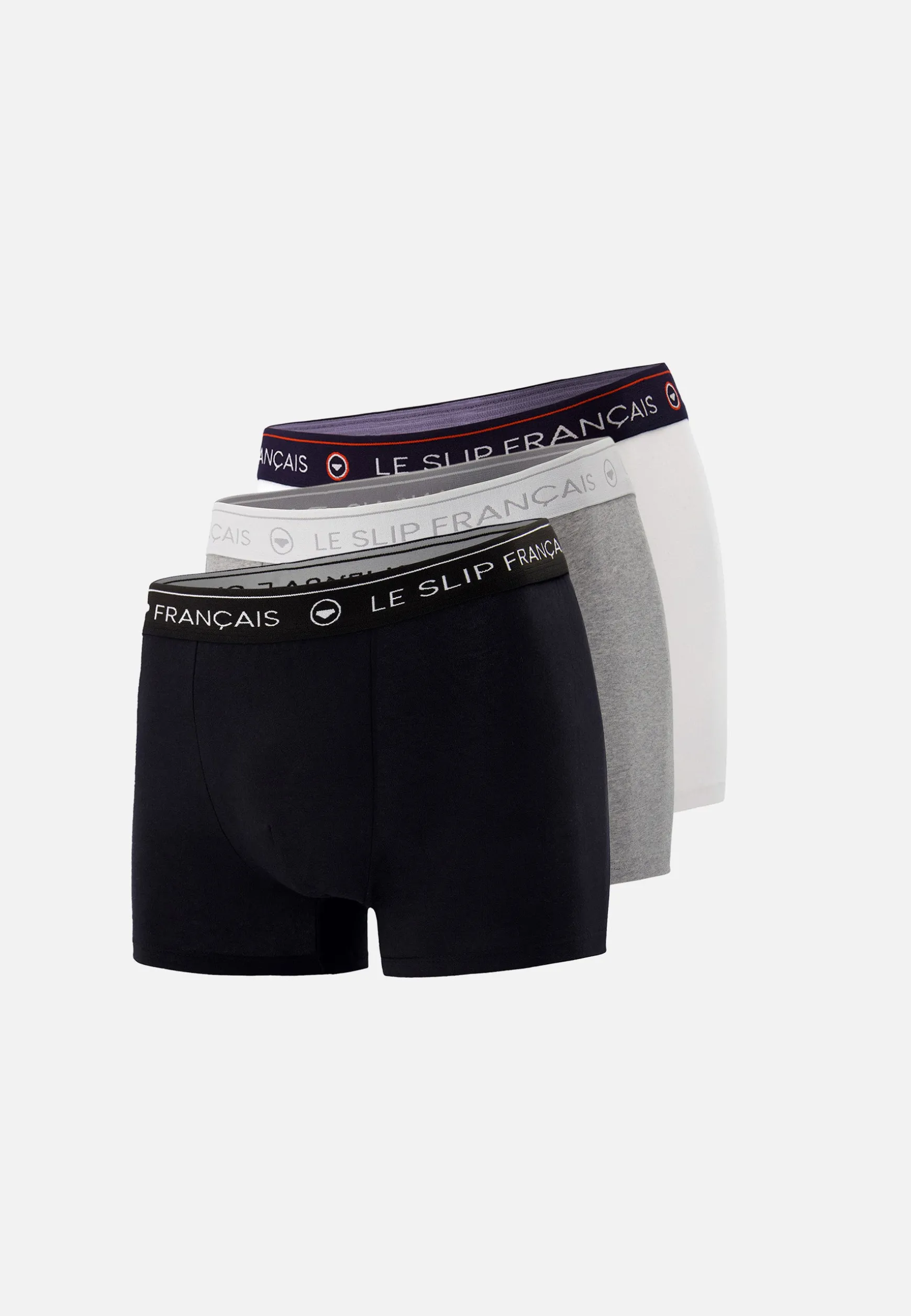 Le slip français Trio de boxers en coton-Pack Boxer Redoutable Blanc Gris<Homme Packs De Boxers | Packs Sous-Vêtements