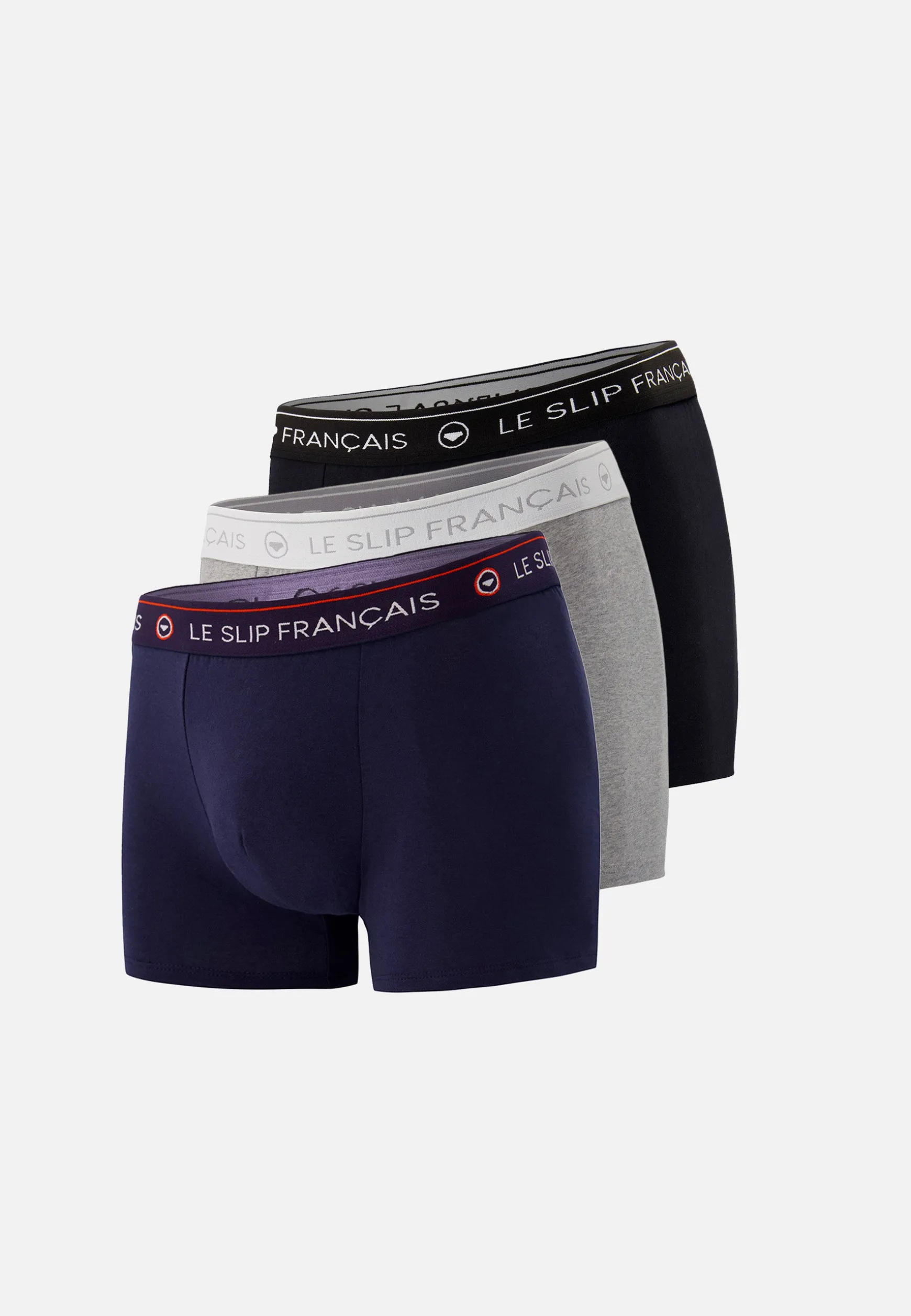 Le slip français Trio de boxers en coton-Pack Trio Boxer Redoutable Marine Noir Gris Chiné<Homme Collection Cadeaux | Packs De Boxers