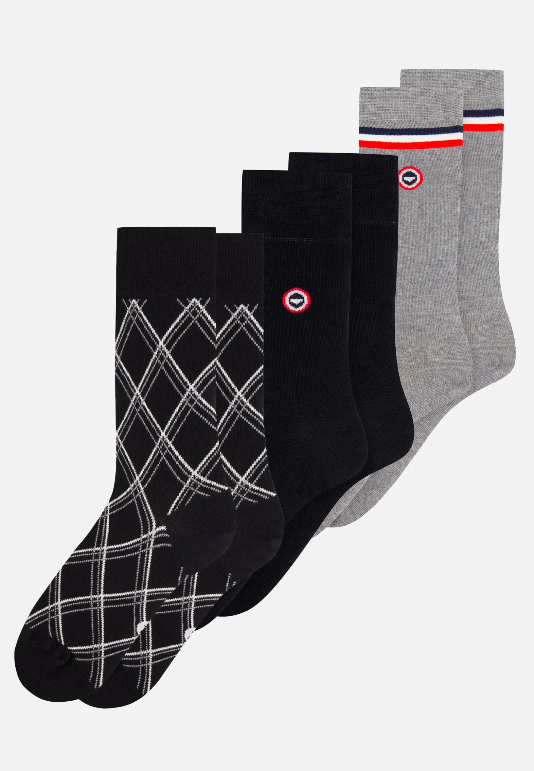 Le slip français Trio de chaussettes mi-hautes-Pack Trio Chaussettes Lucas Noir Tartan<Homme Pack De Chaussettes | Packs De Chaussettes