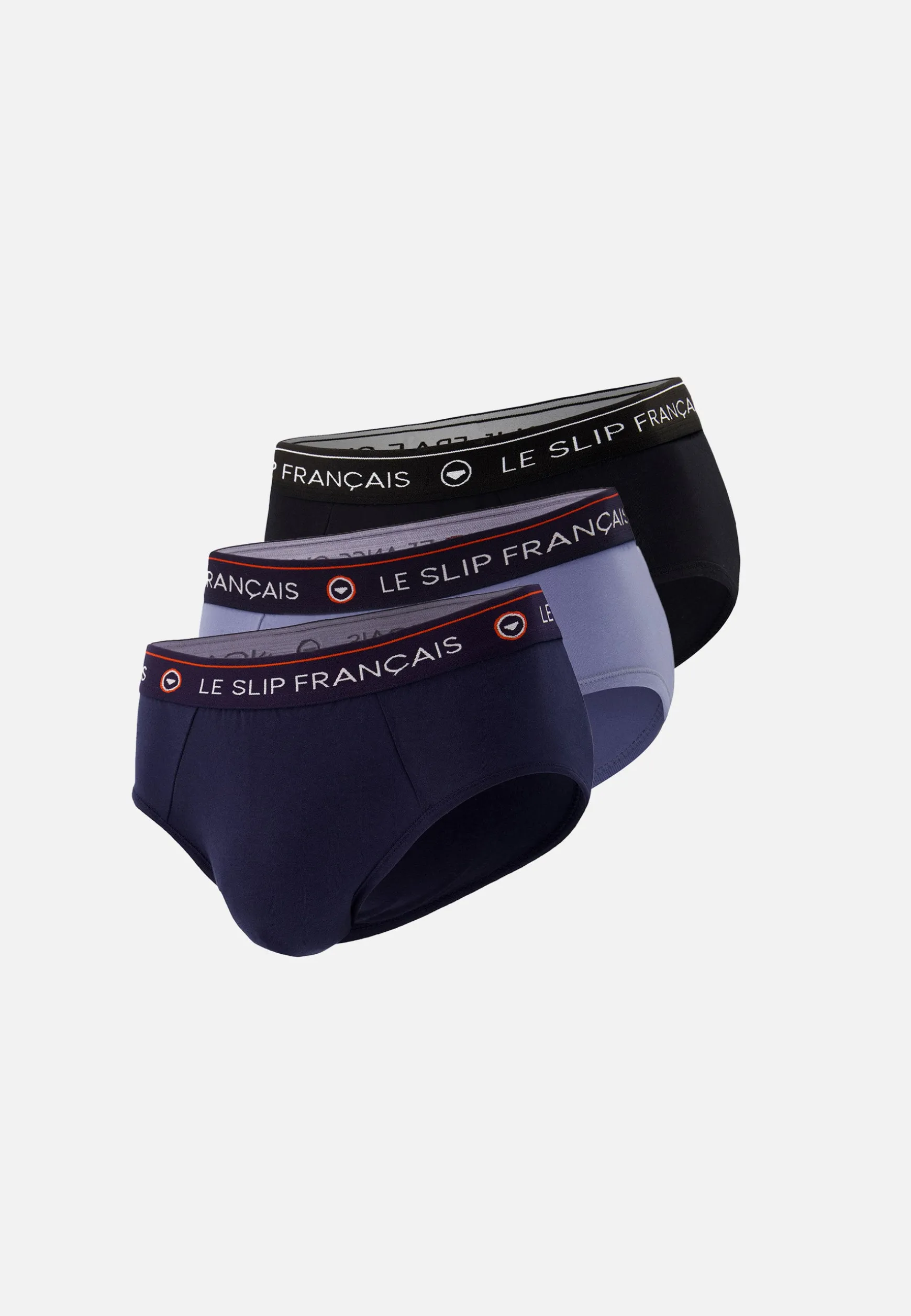 Le slip français Trio de slips en coton-Pack Trio Slip Intrépide Marine Noir Jean<Homme Collection Cadeaux | Packs De Slips