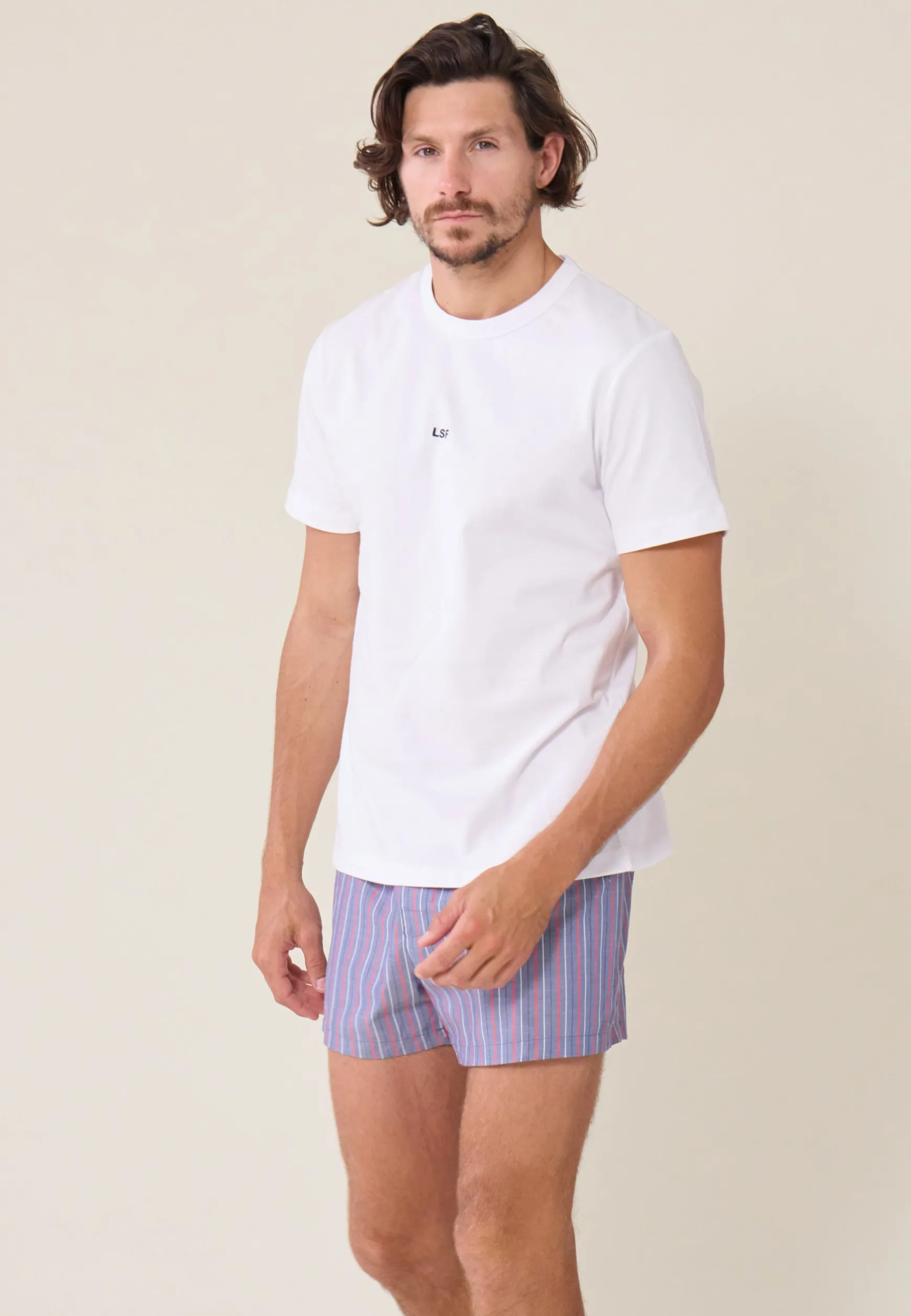 Le slip français T-shirt col rond en coton milano-Renaud<Homme Hauts