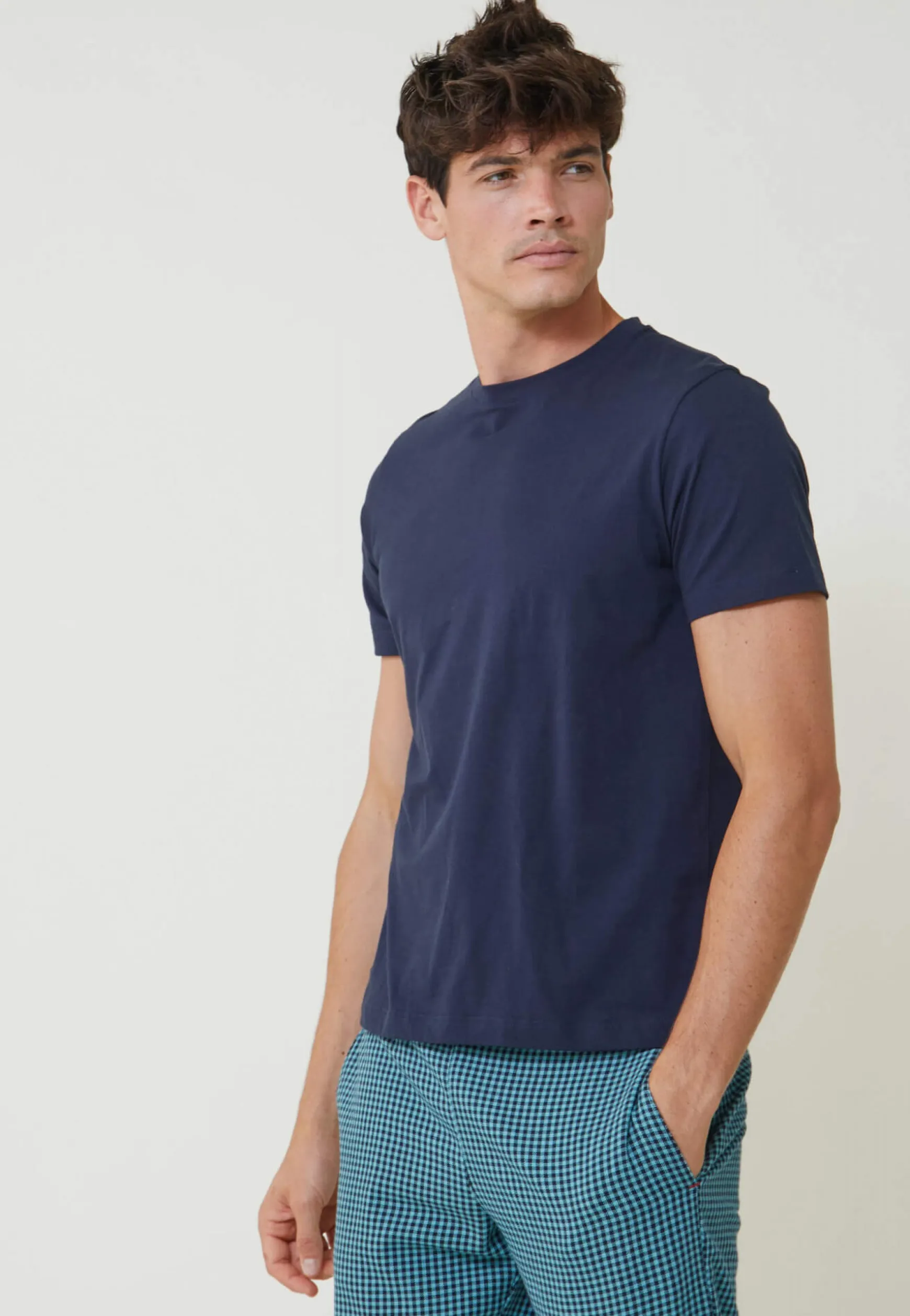 Le slip français T-shirt col rond en coton-Jean Marine<Homme Hauts | Broderie 🪡