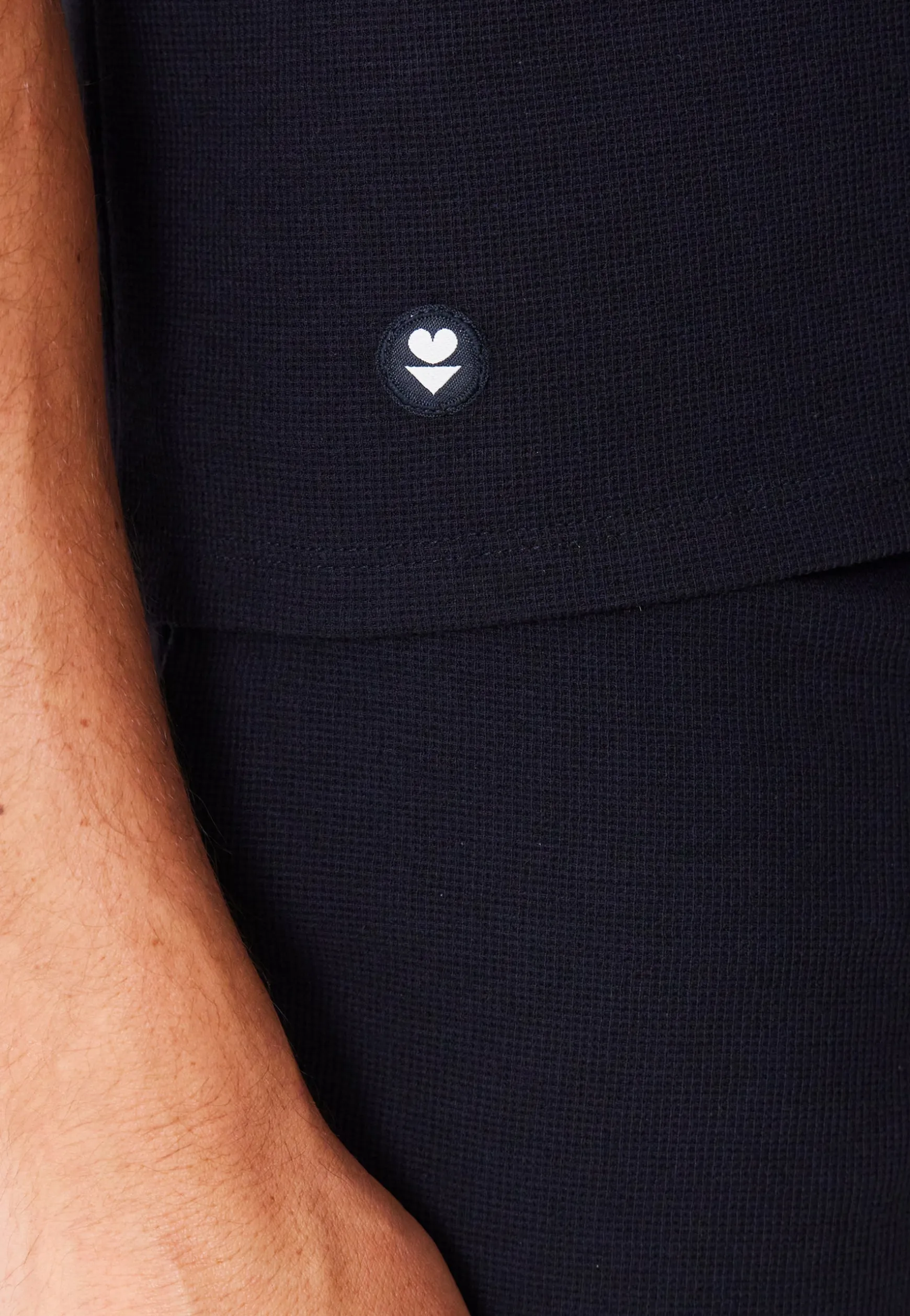 Le slip français T-shirt de pyjama en coton gaufré-Marc-André Marine<Homme Hauts De Pyjamas | Hauts De Pyjamas